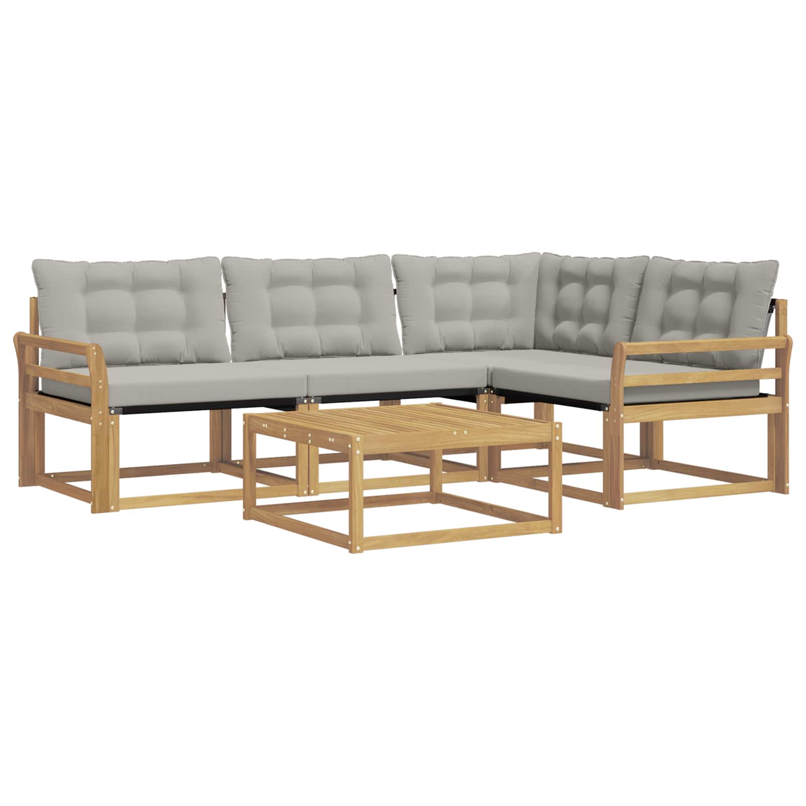 Set vanjskih sofa 5 kom. Bijela i svjetlosiva