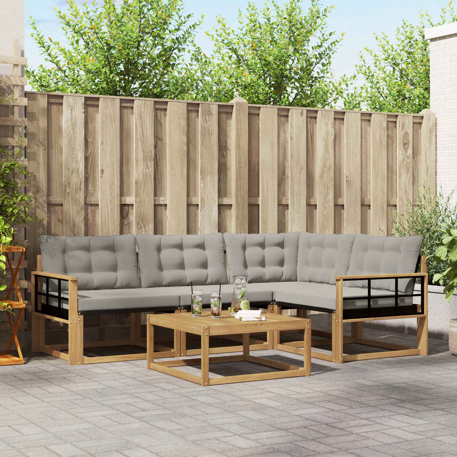 Set vanjskih sofa 5 pcs Bijela i svjetlosiva 79 x 79 x 37 cm