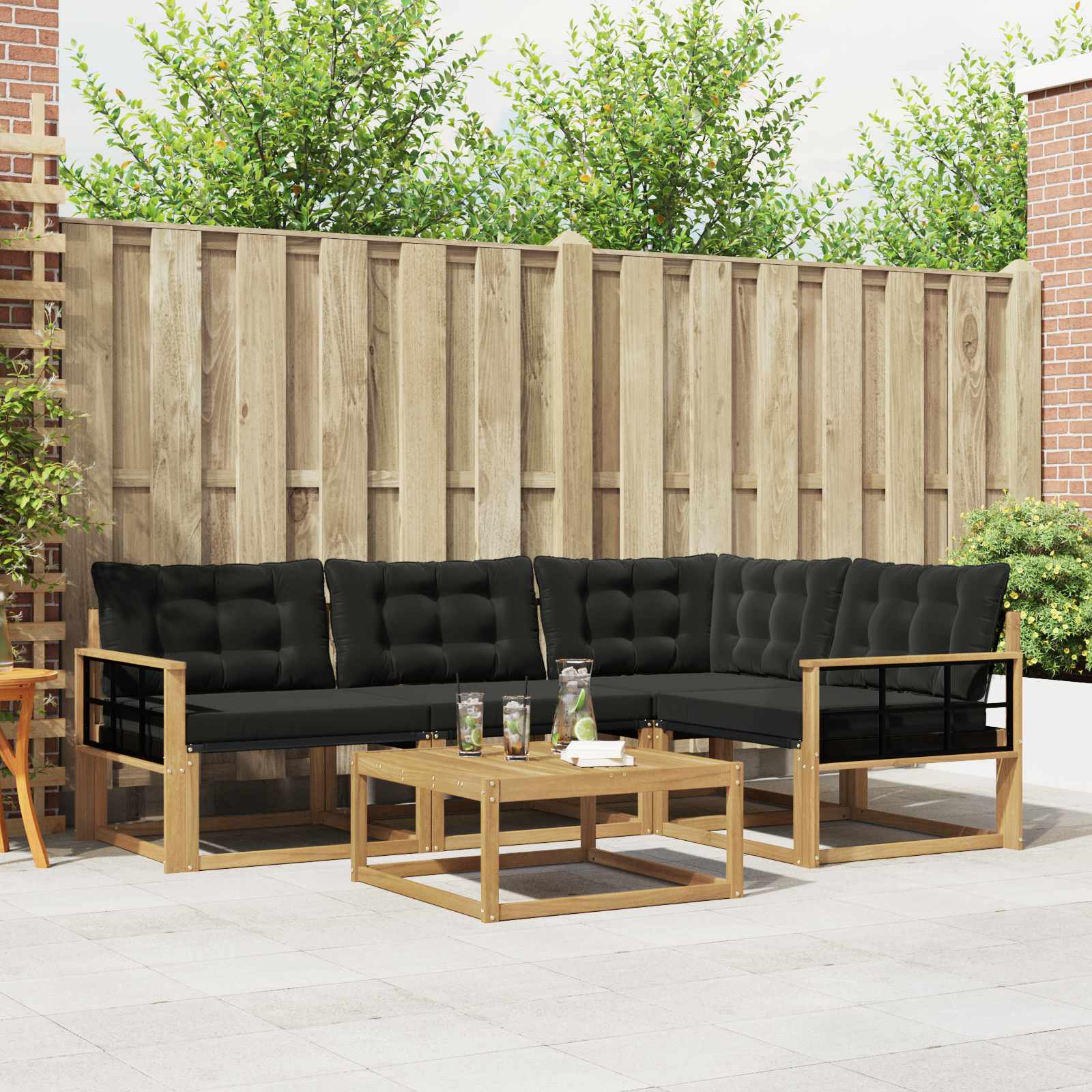 Set vanjskih sofa 5 pcs Bijela i crna 79 x 79 x 37 cm
