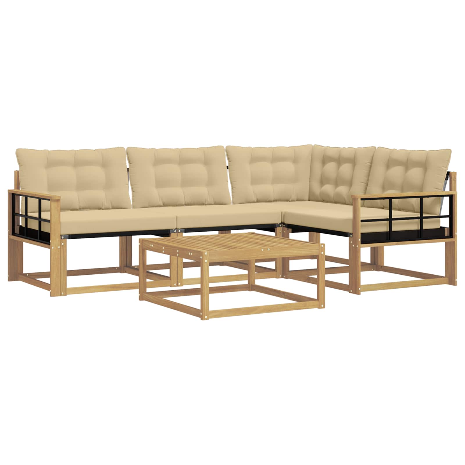 Set vanjskih sofa 5 pcs Bijela i bež 79 x 79 x 37 cm