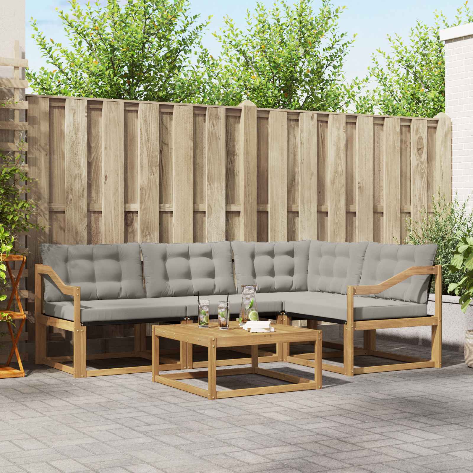 Set vanjskih sofa 5 pcs Bijela i svjetlosiva 79 x 79 x 37 cm