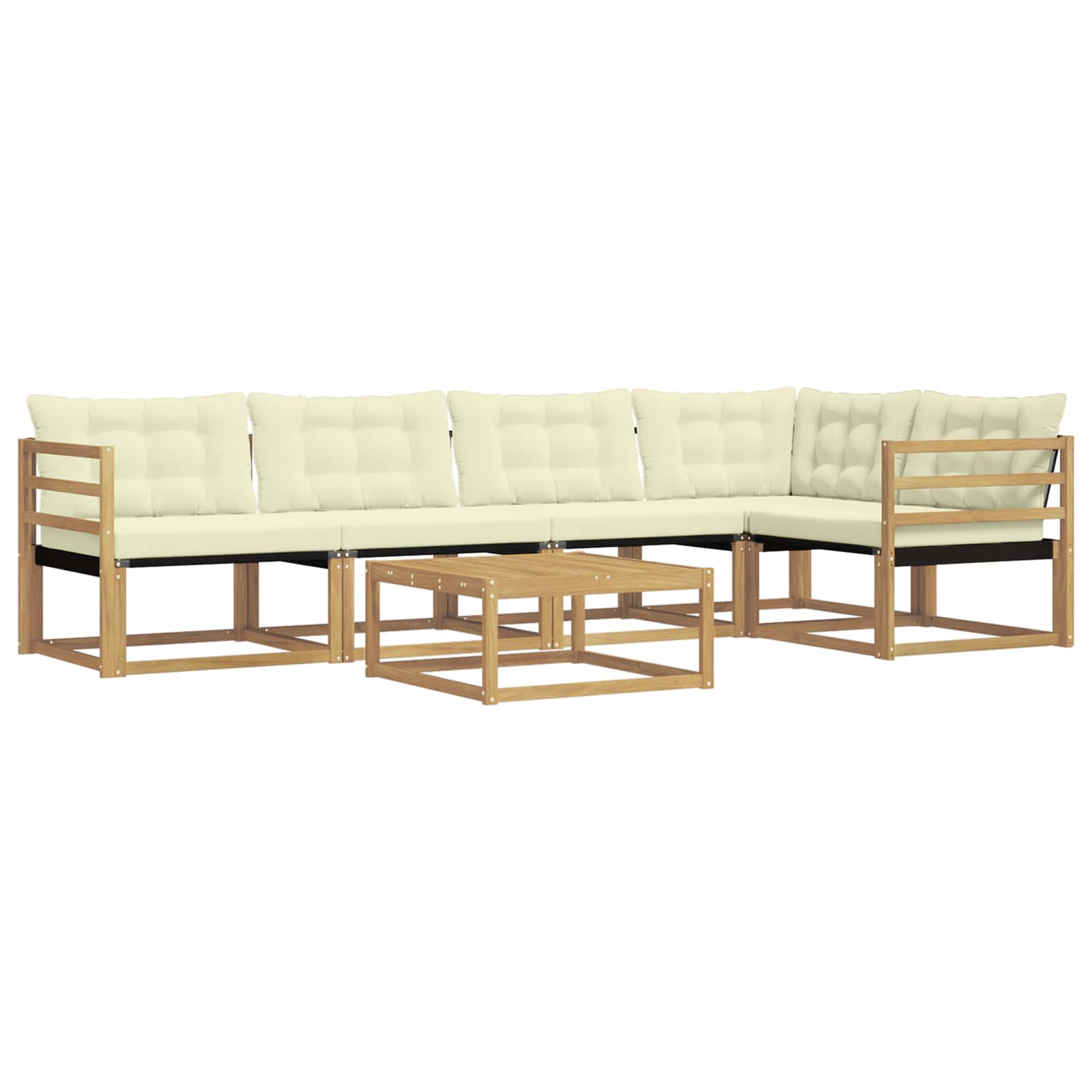 Set vanjskih sofa 6 pcs Bijela i krem 79 x 79 x 37 cm