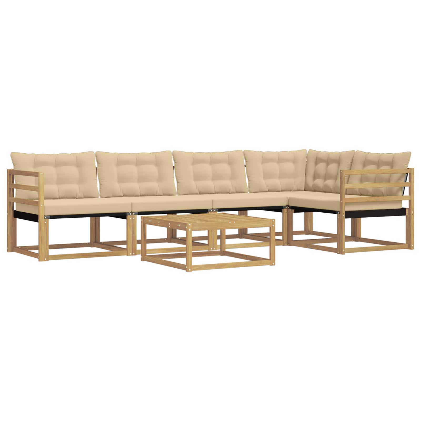 Set vanjskih sofa 6 pcs Bijela i bež 79 x 79 x 37 cm