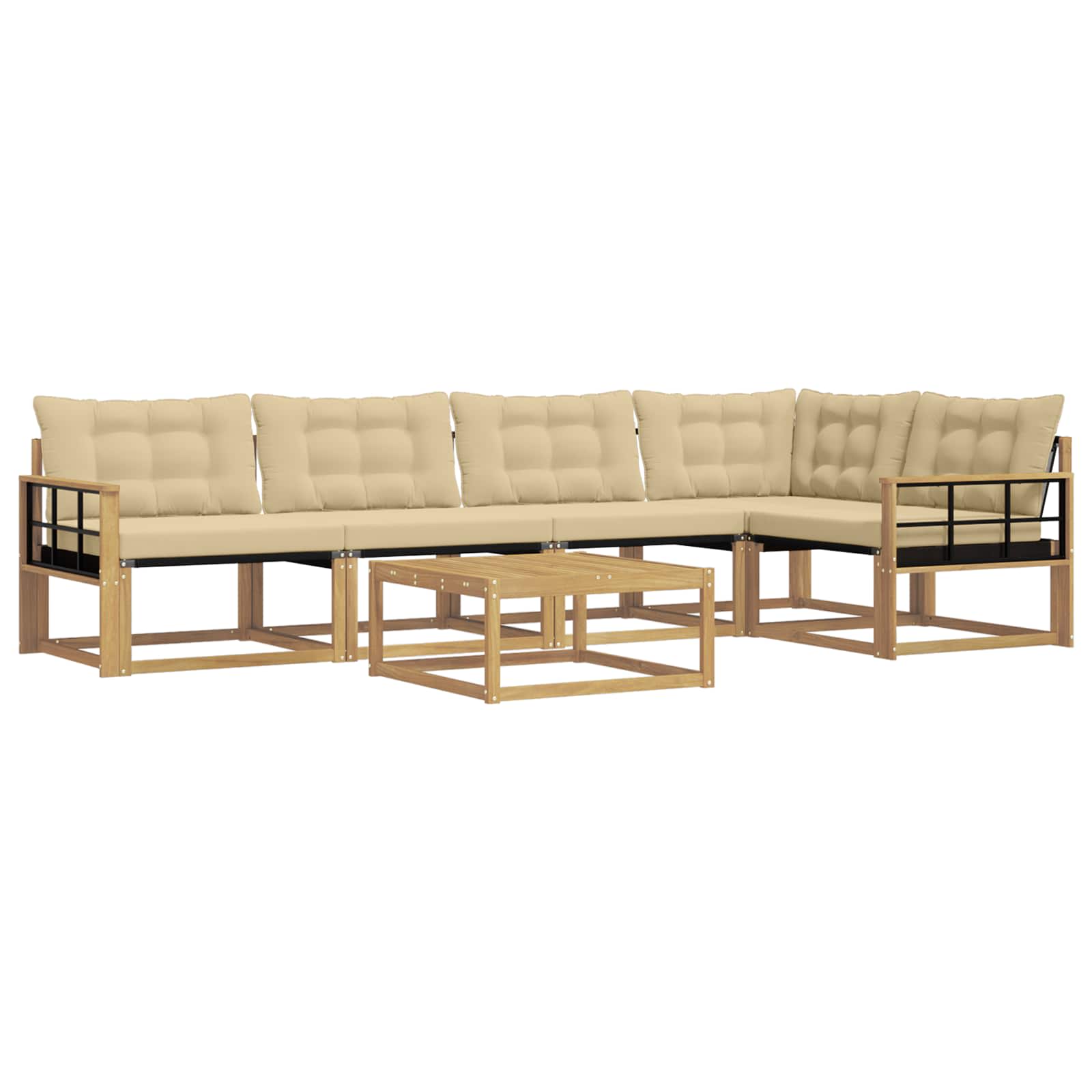Set vanjskih sofa 6 pcs Bijela i bež 79 x 79 x 37 cm