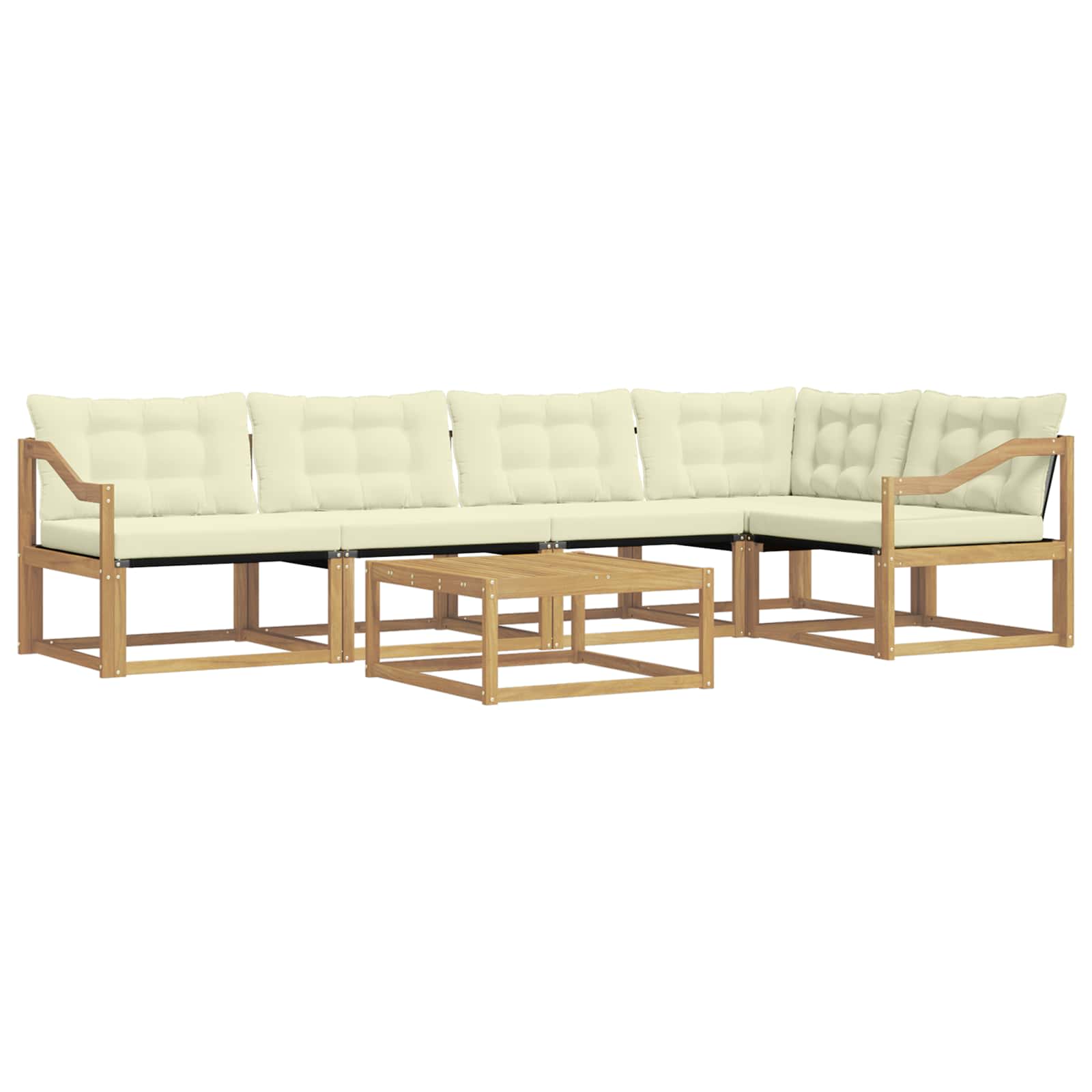Set vanjskih sofa 6 pcs Bijela i krem 79 x 79 x 37 cm