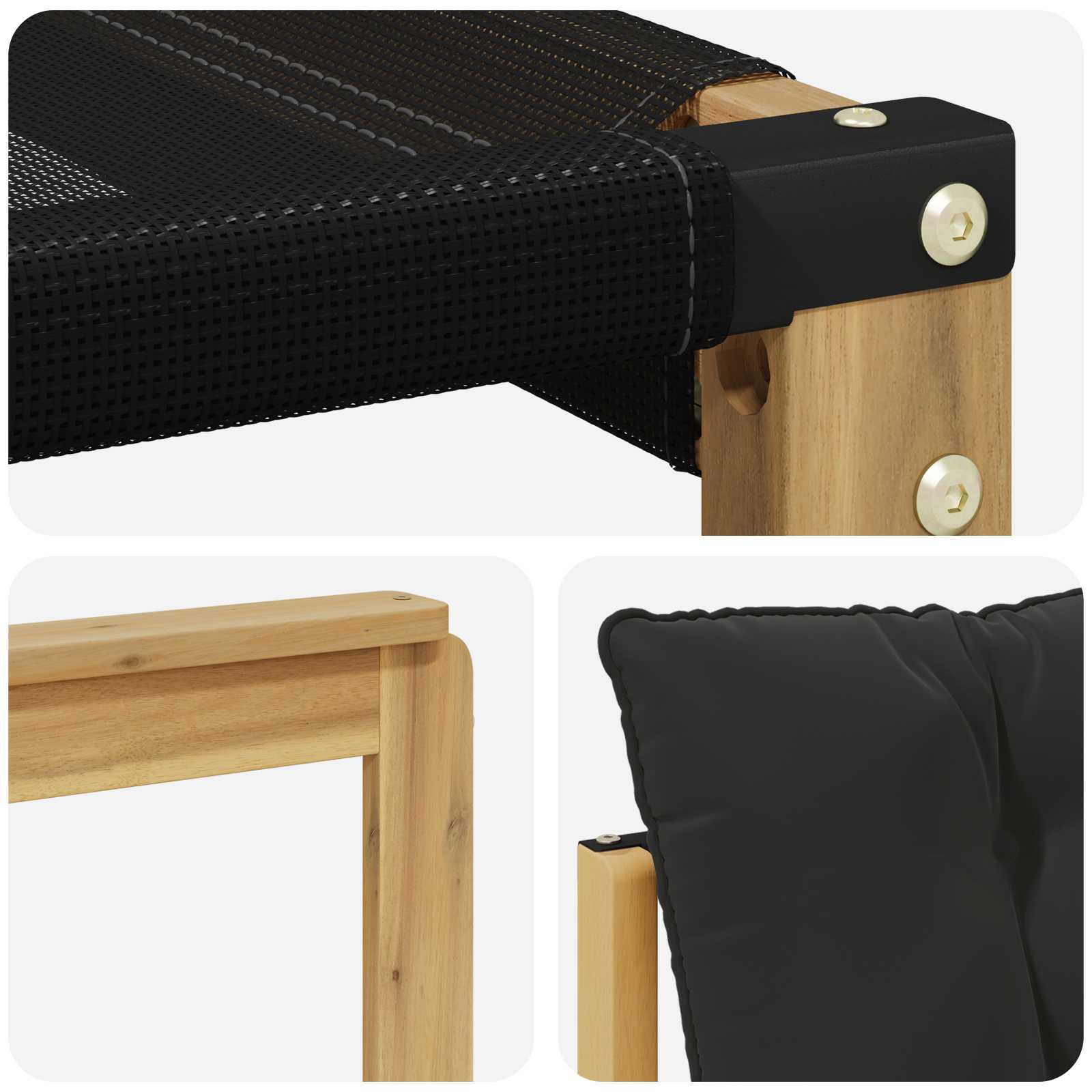 Set vanjskih sofa s jastukom 6 pcs Bijela i crna