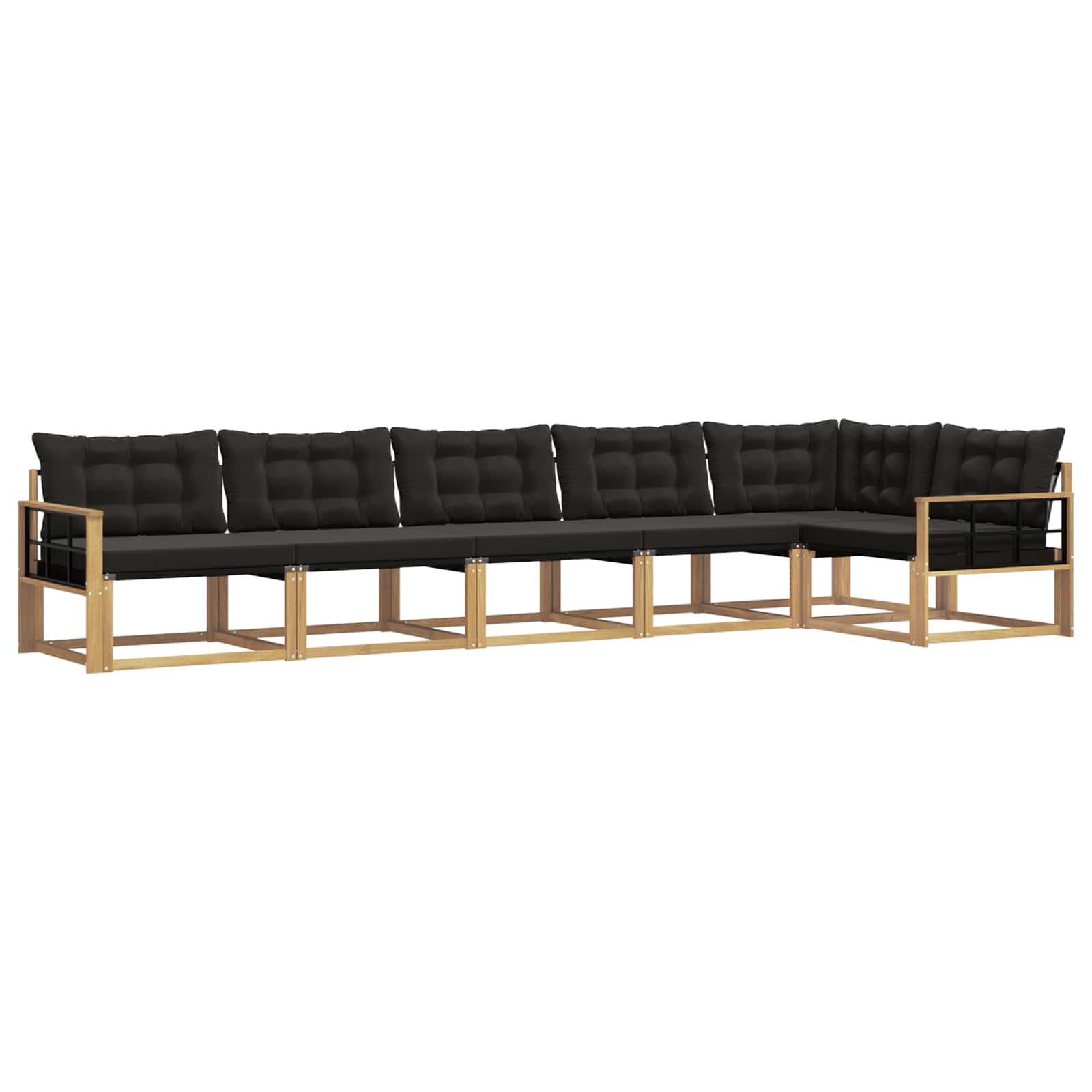 Set vanjskih sofa s jastukom 6 pcs Bijela i crna