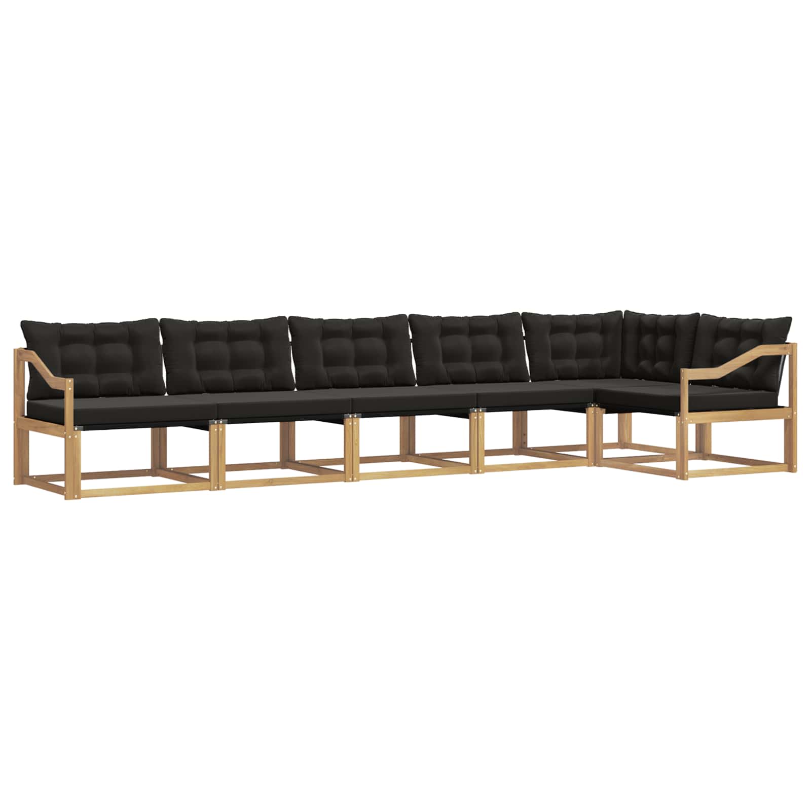 Set vanjskih sofa s jastukom 6 pcs Bijela i crna