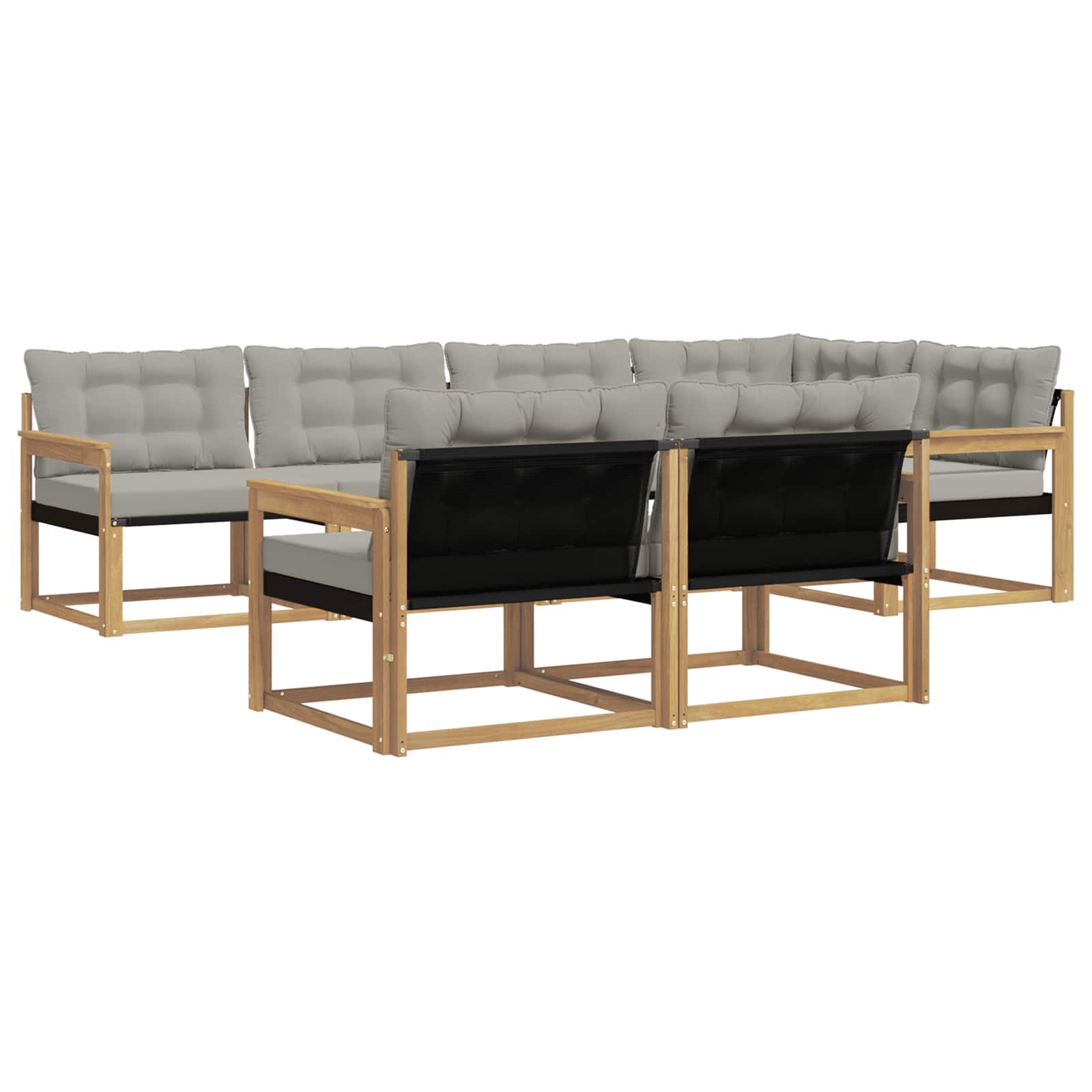 Set vanjskih sofa s jastukom 7 pcs Bijela i svjetlosiva