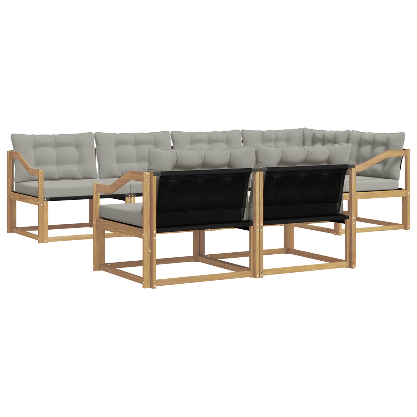 Set vanjskih sofa s jastukom 7 pcs Bijela i svjetlosiva