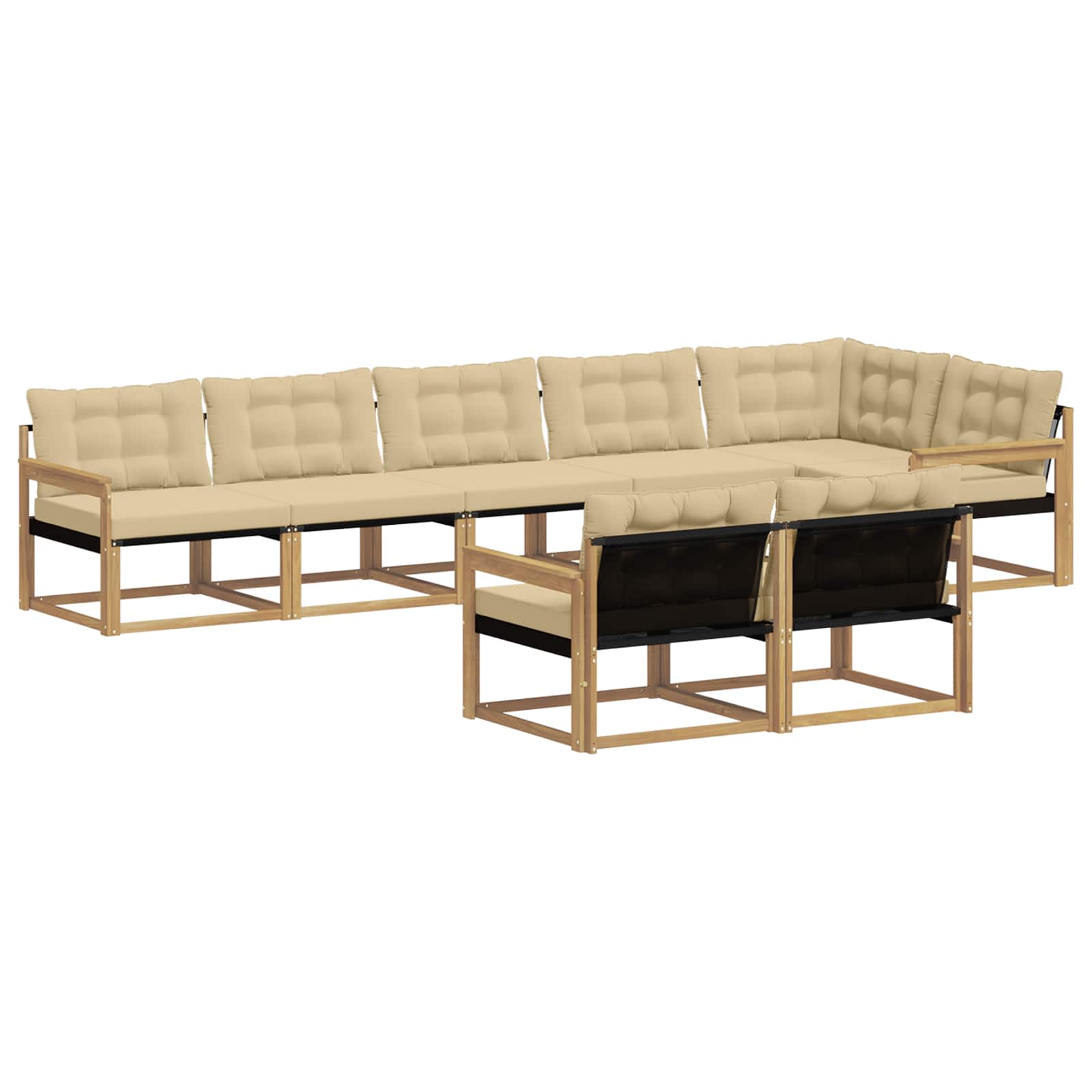 Set vanjskih sofa s jastukom 8 pcs Bijela i bež