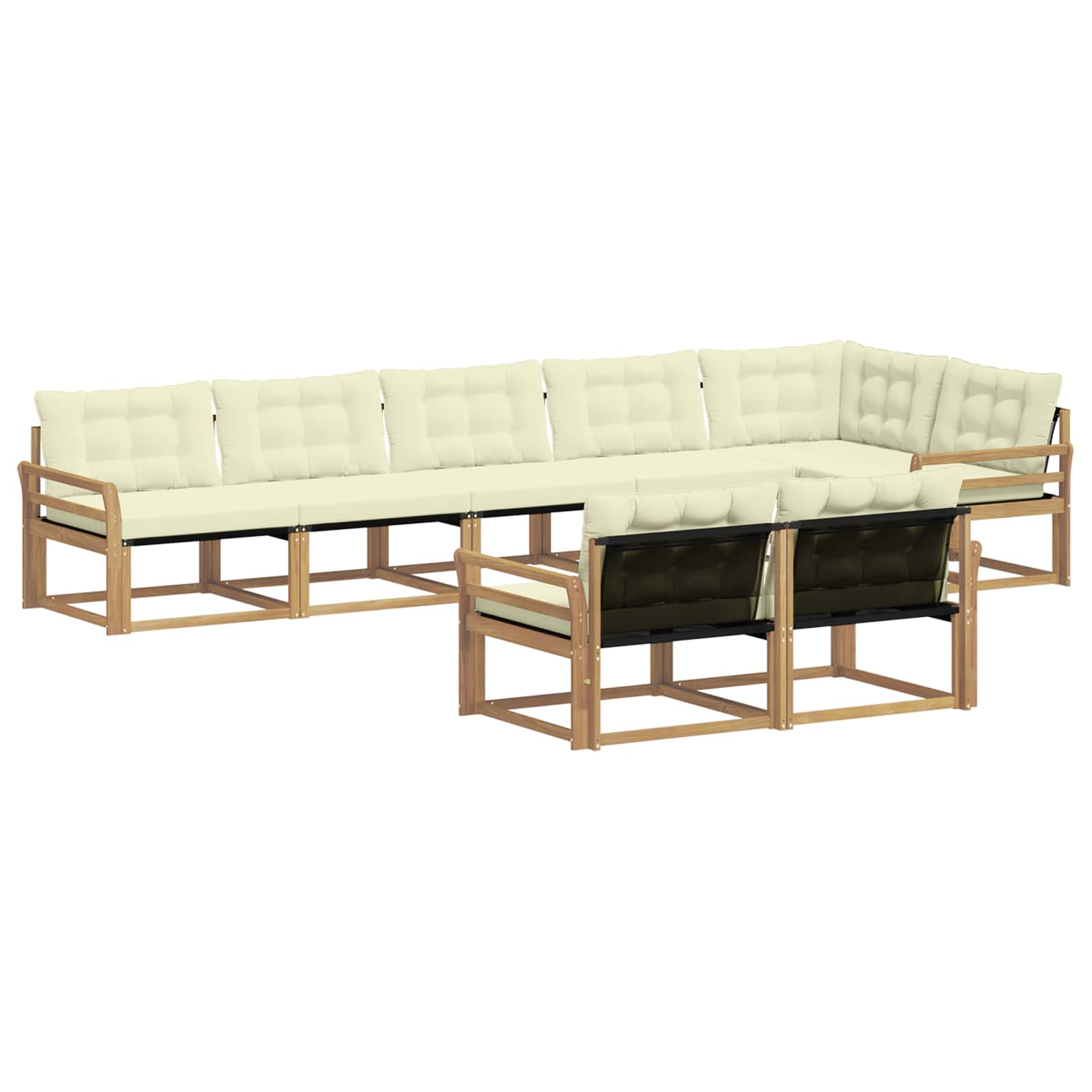 Set vanjskih sofa s jastukom 8 pcs Bijela i krem