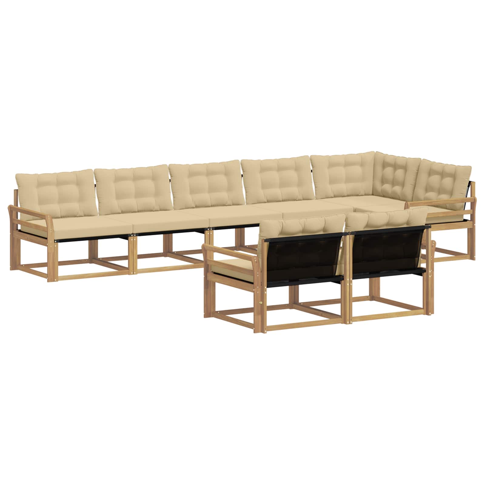 Set vanjskih sofa s jastukom 8 pcs Bijela i bež