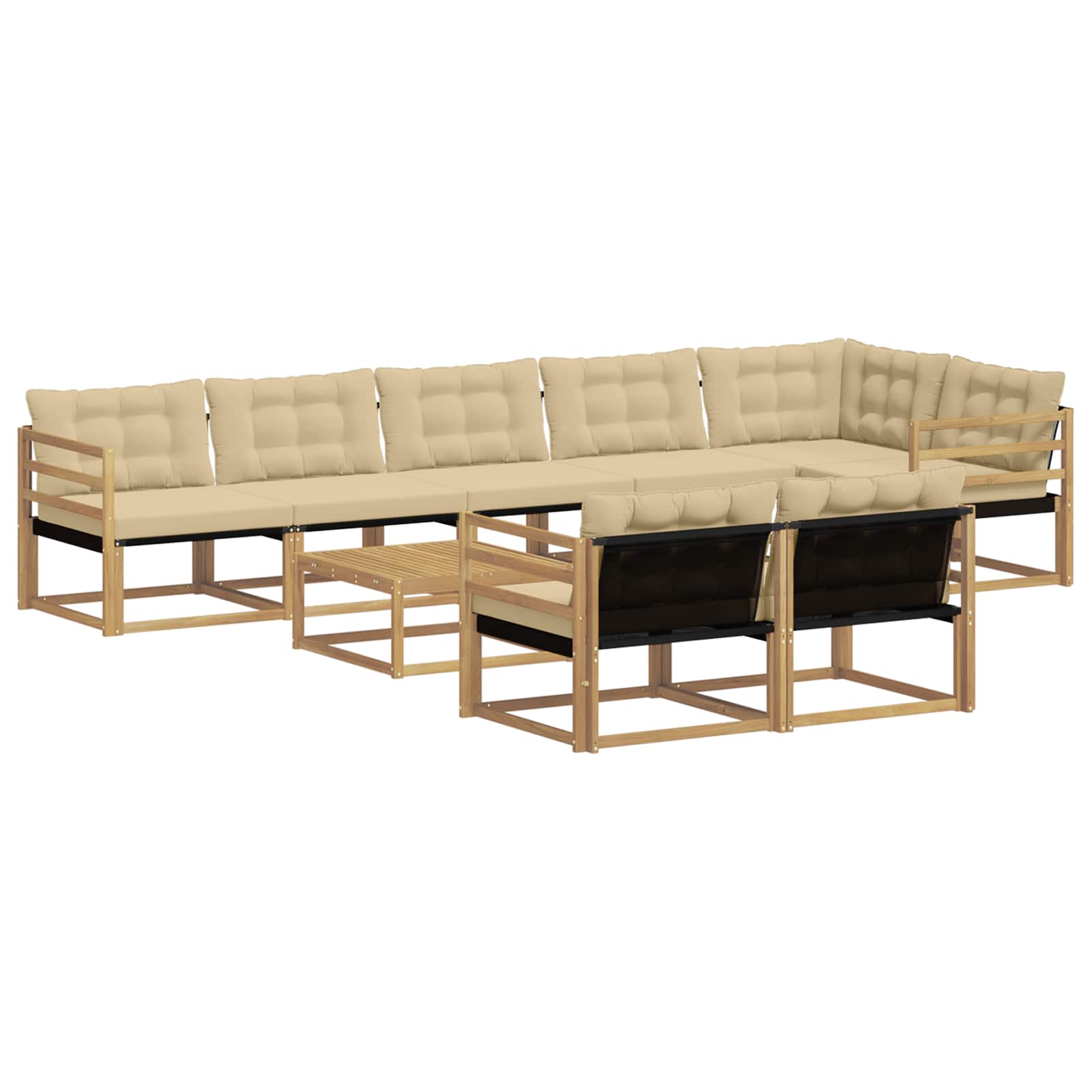 Set vanjskih sofa 9 pcs Bijela i bež 79 x 79 x 37 cm