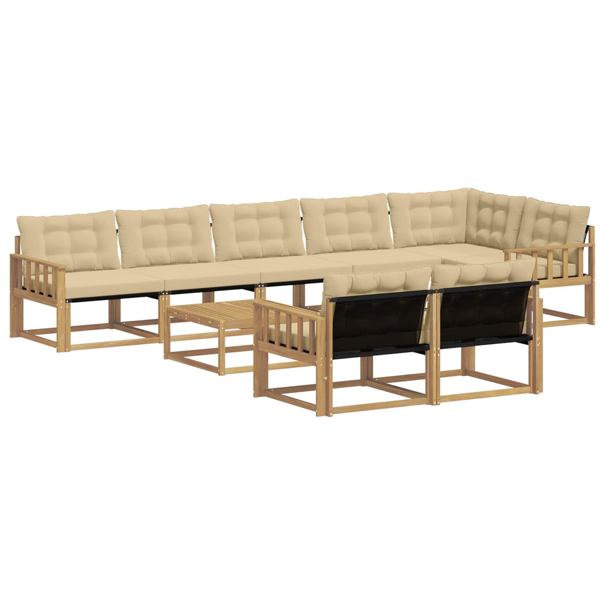 Set vanjskih sofa 9 kom. Bijela i bež