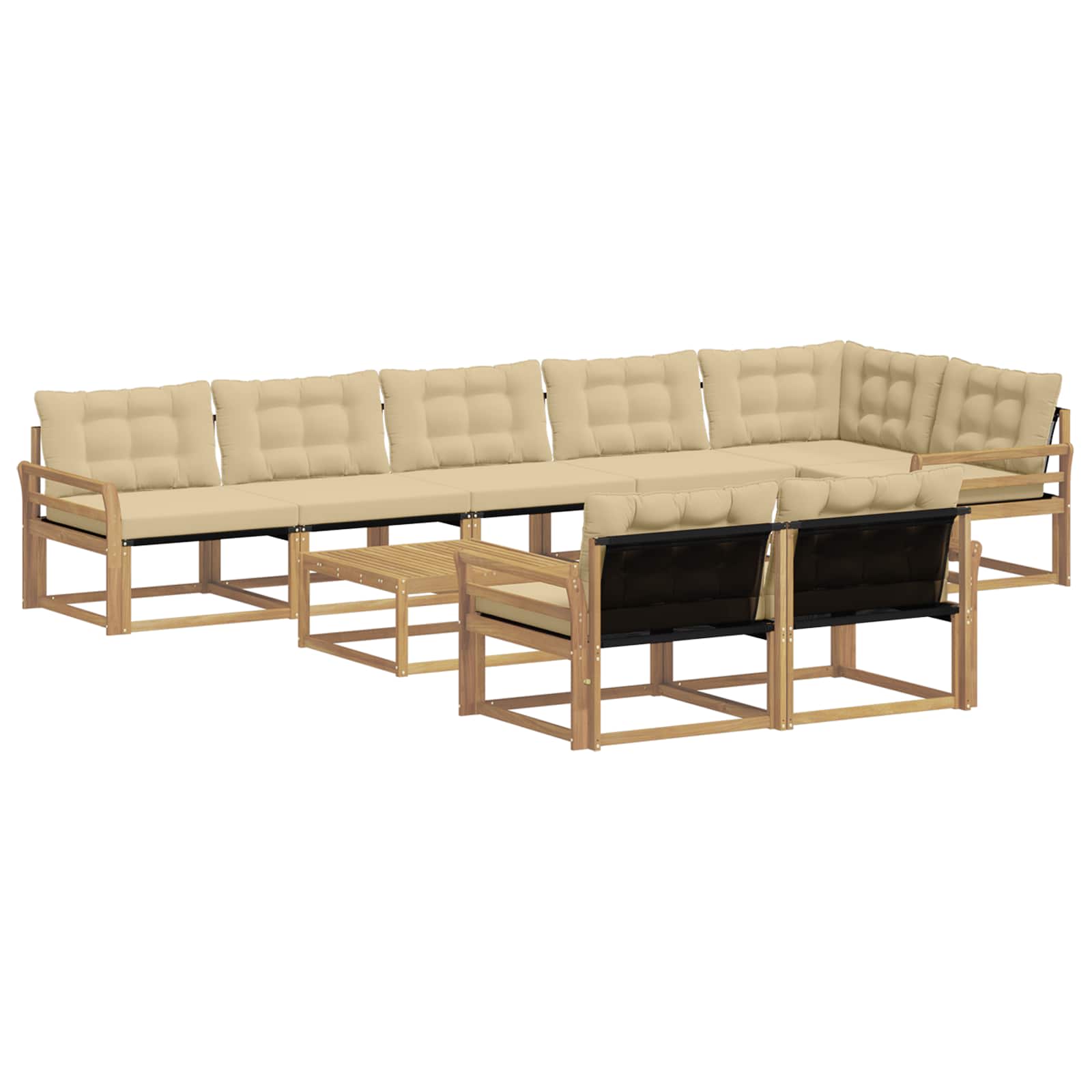 Set vanjskih sofa 9 pcs Bijela i bež 79 x 79 x 37 cm