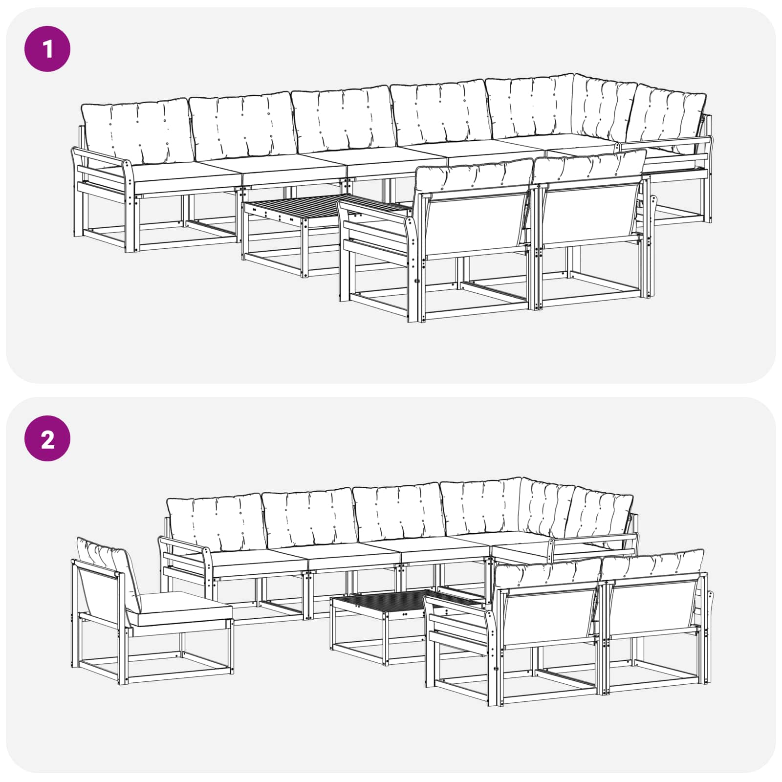 Set vanjskih sofa 9 pcs Bijela i bež 79 x 79 x 37 cm