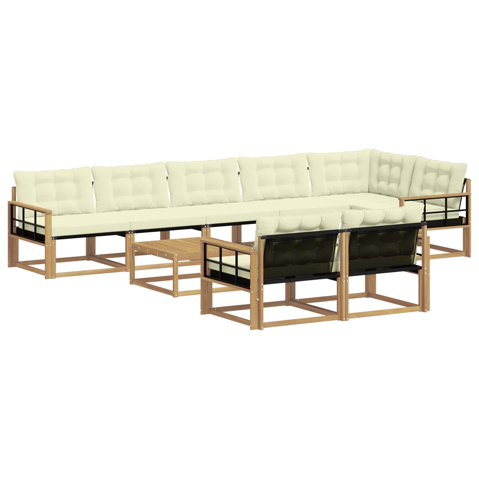 Set vanjskih sofa 9 pcs Bijela i krem 79 x 79 x 37 cm