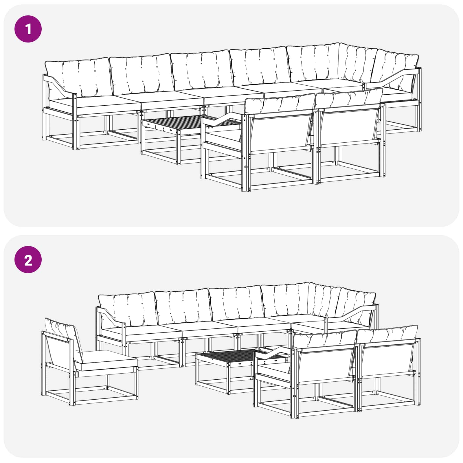 Set vanjskih sofa 9 pcs Bijela i krem 79 x 79 x 37 cm