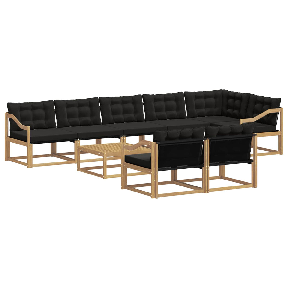 Set vanjskih sofa 9 kom. Bijela i crna
