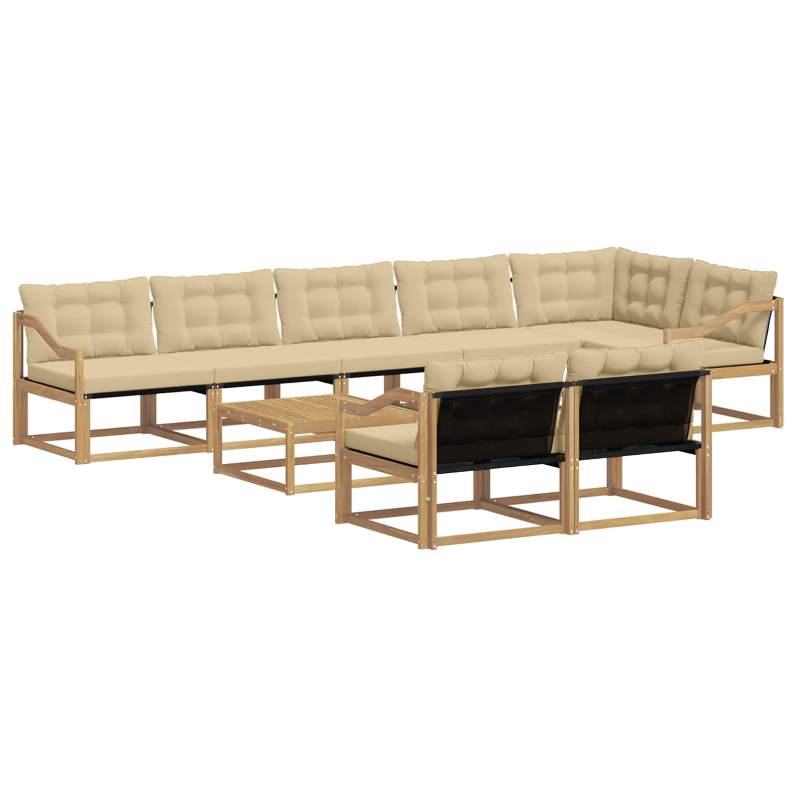 Set vanjskih sofa 9 pcs Bijela i bež 79 x 79 x 37 cm