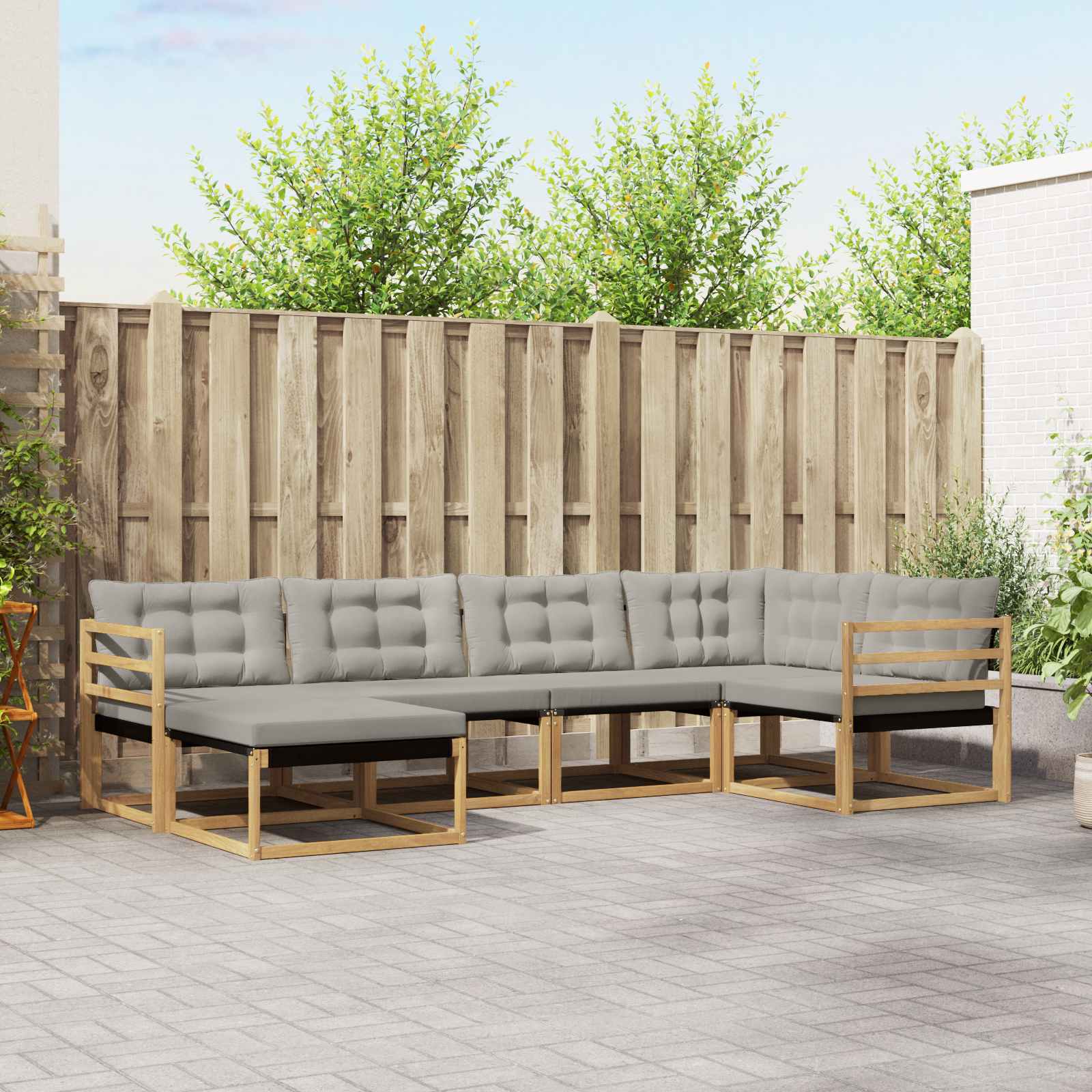 Set vanjskih sofa 6 pcs Bijela i svjetlosiva