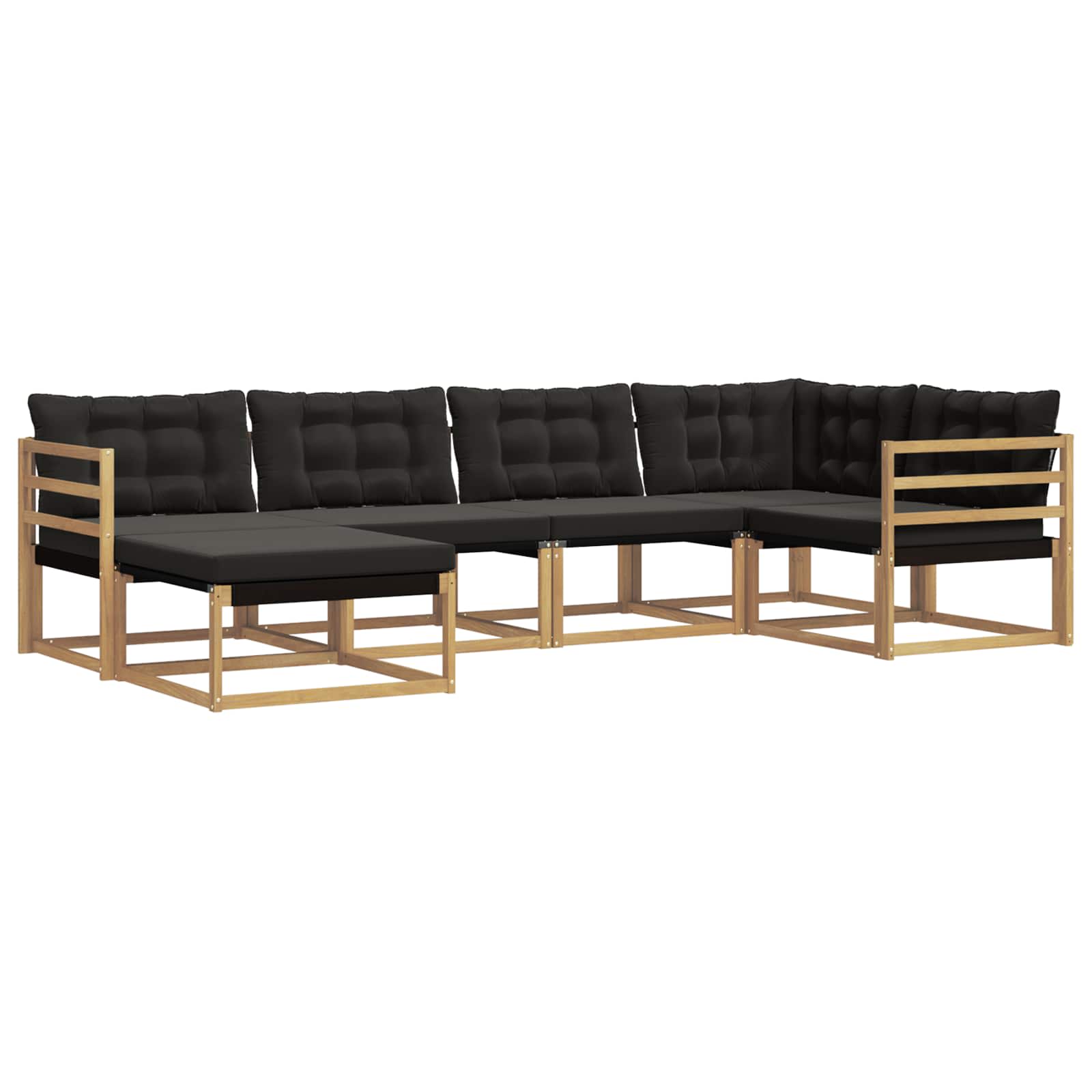 Set vanjskih sofa s jastukom 6 pcs Bijela i crna