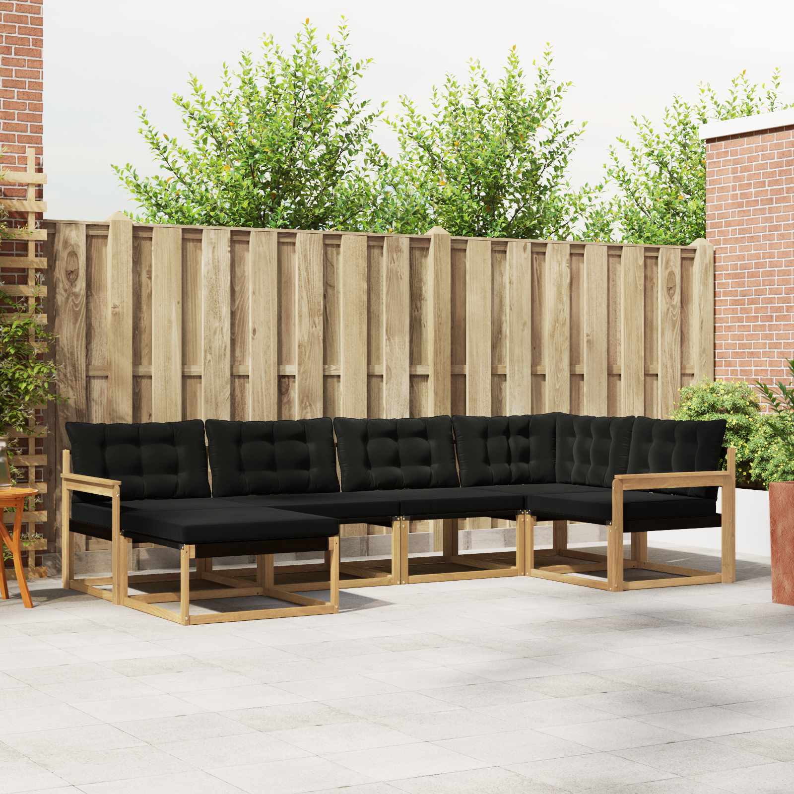 Set vanjskih sofa s jastukom 6 pcs Bijela i crna