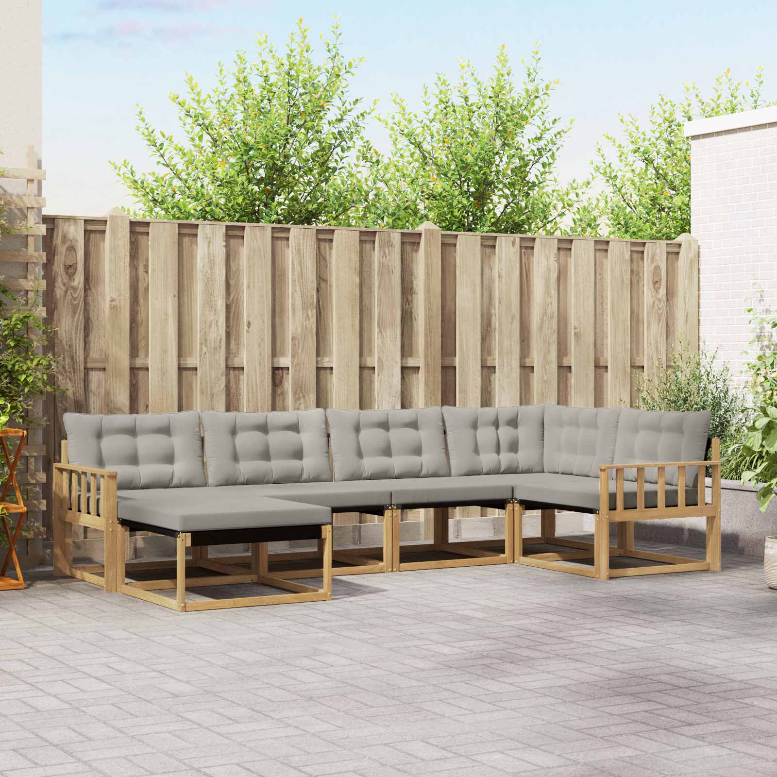Set vanjskih sofa 6 pcs Bijela i svjetlosiva