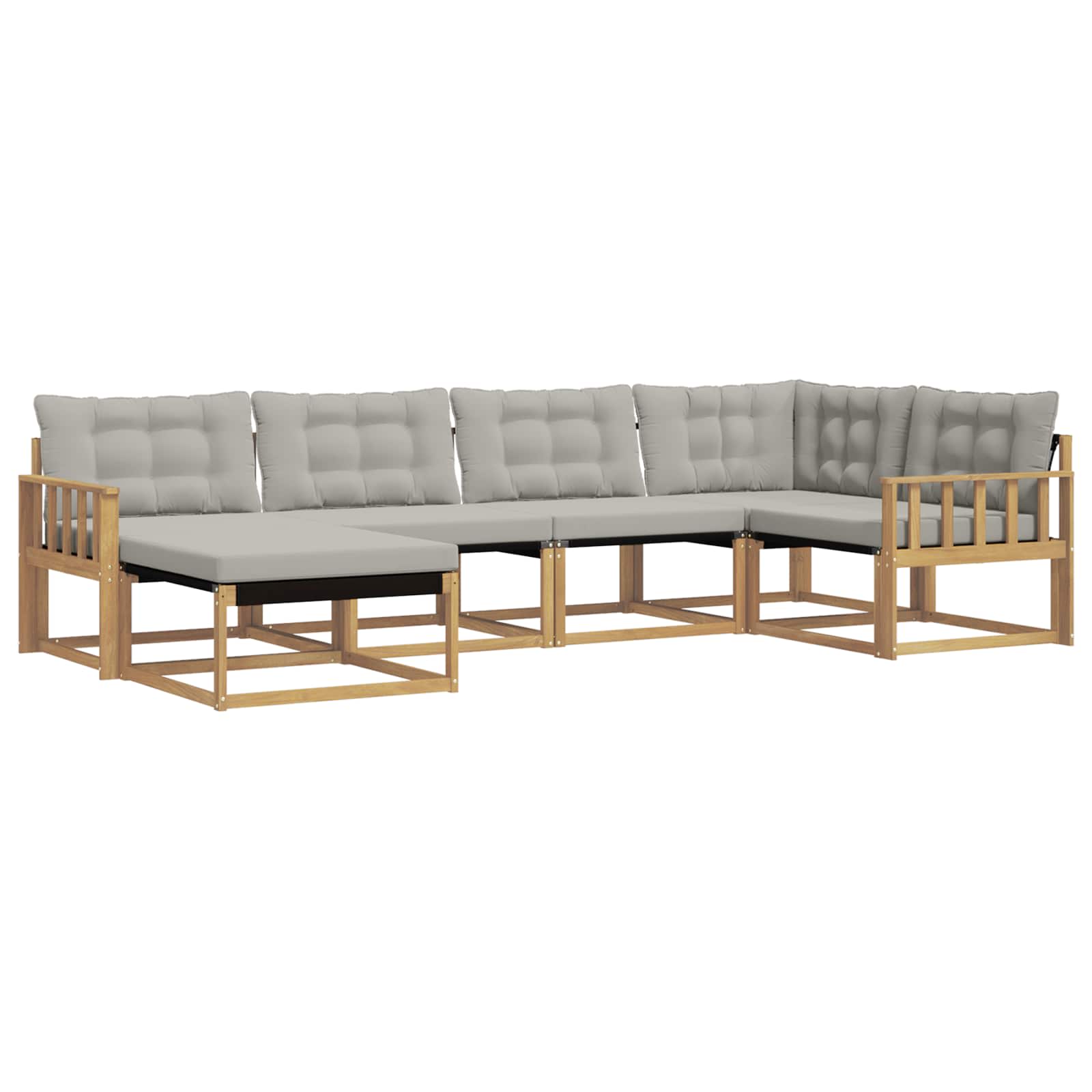 Set vanjskih sofa 6 pcs Bijela i svjetlosiva