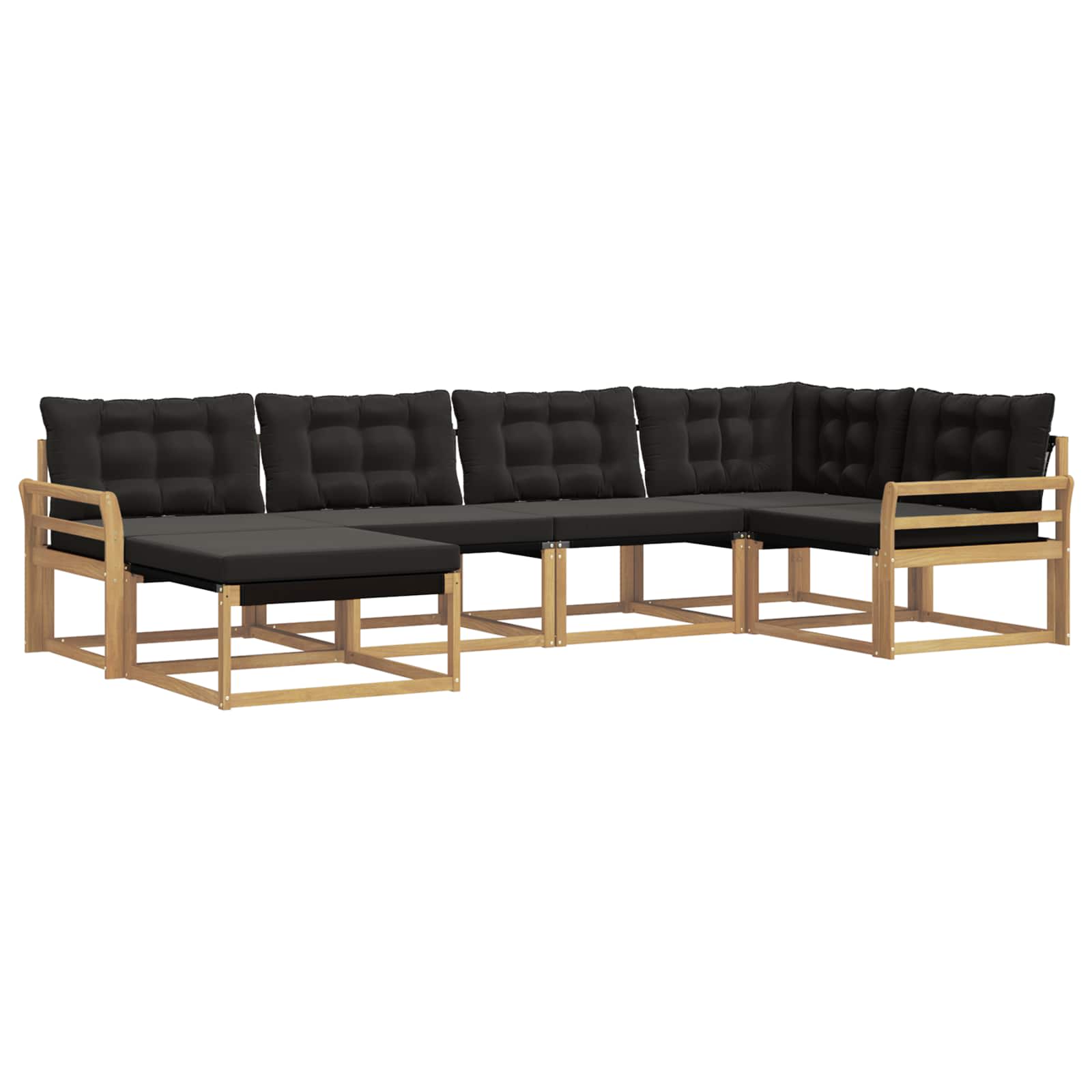 Set vanjskih sofa s jastukom 6 pcs Bijela i crna