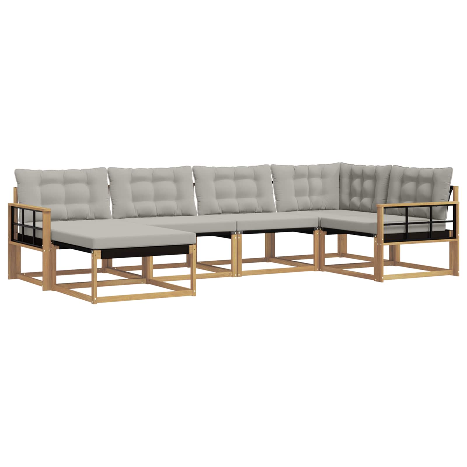 Set vanjskih sofa 6 pcs Bijela i svjetlosiva