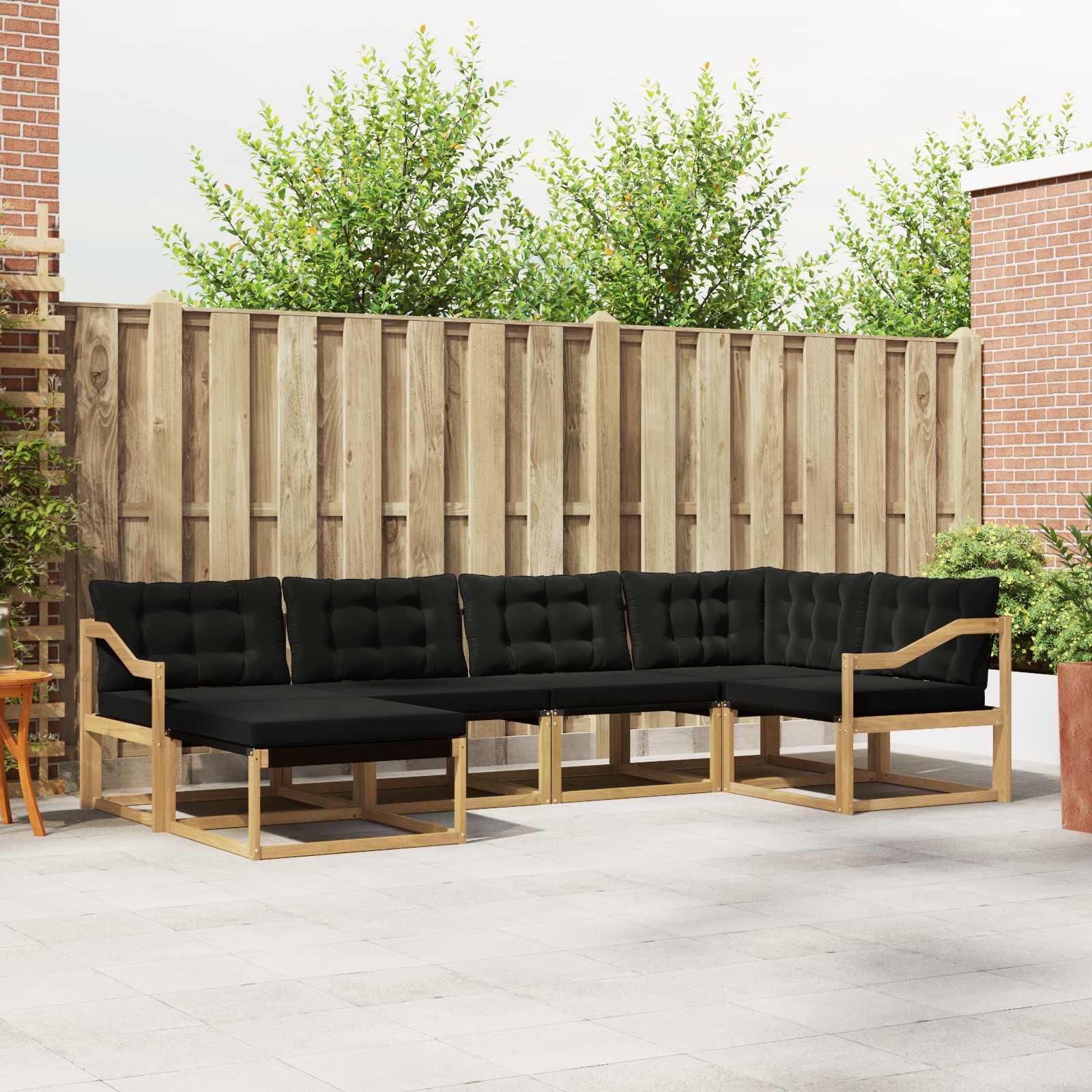 Set vanjskih sofa s jastukom 6 pcs Bijela i crna