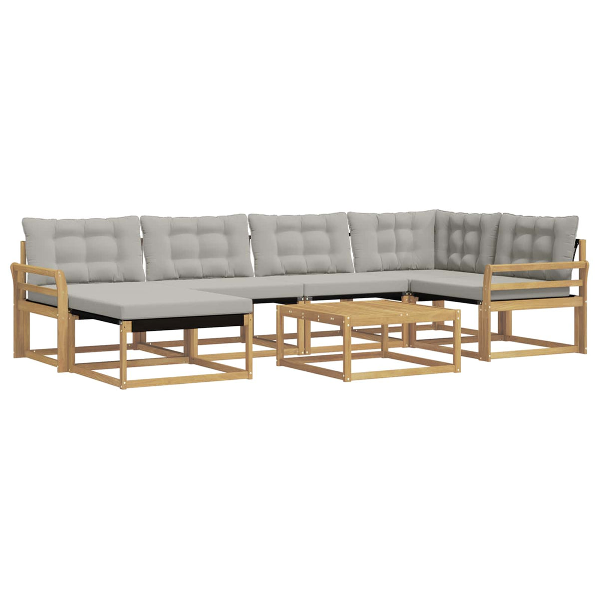 Set vanjskih sofa 7 kom. Bijela i svjetlosiva