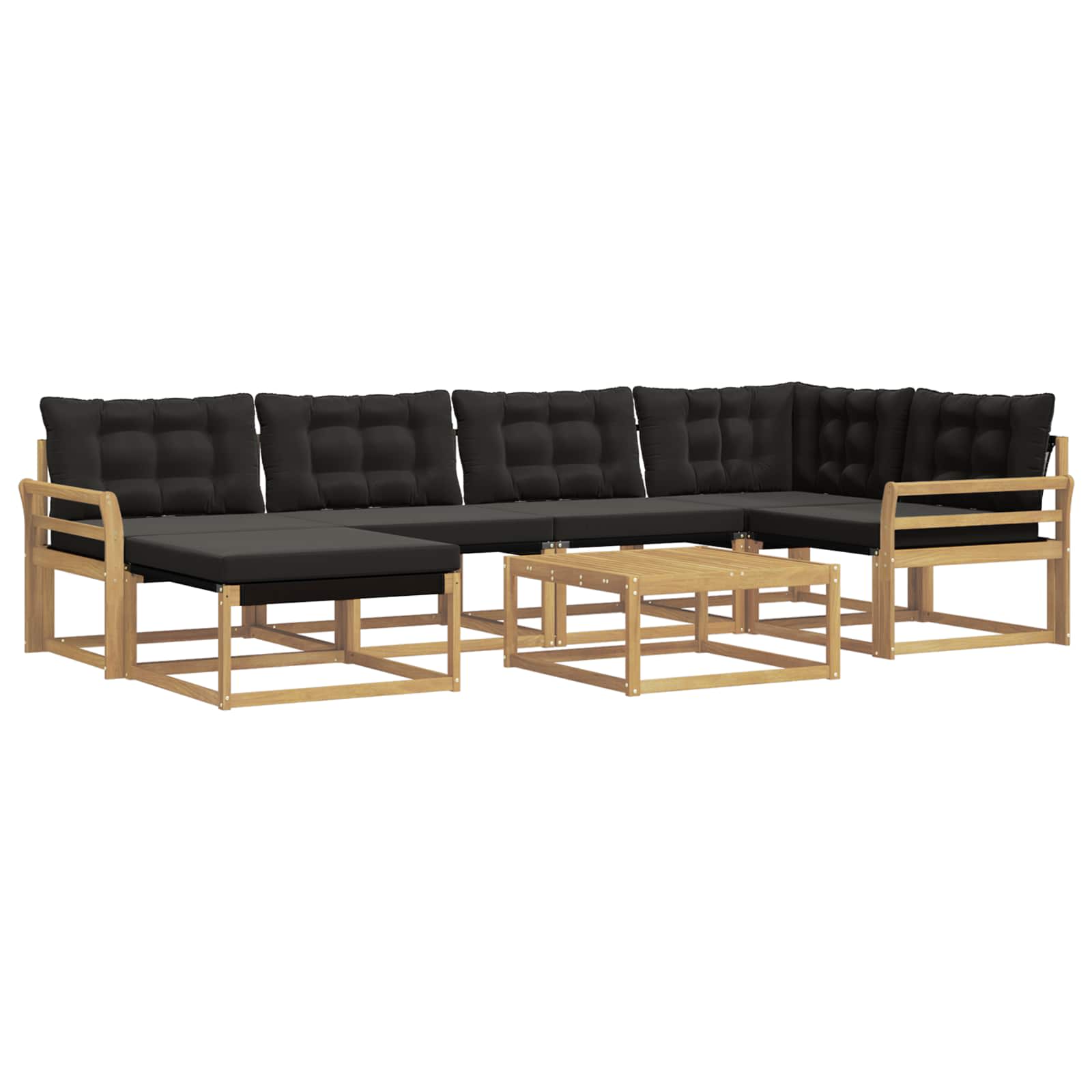 Set vanjskih sofa 7 pcs Bijela i crna 79 x 79 x 37 cm