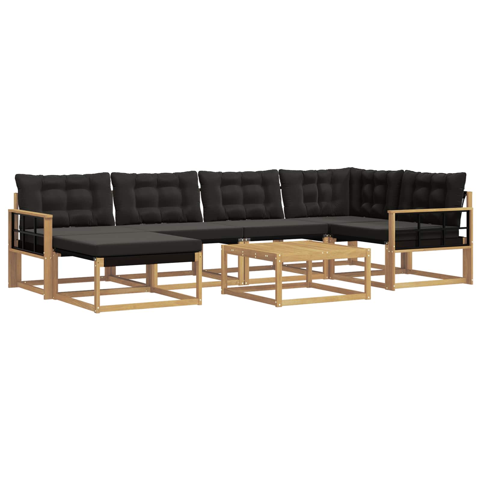 Set vanjskih sofa 7 pcs Bijela i crna 79 x 79 x 37 cm