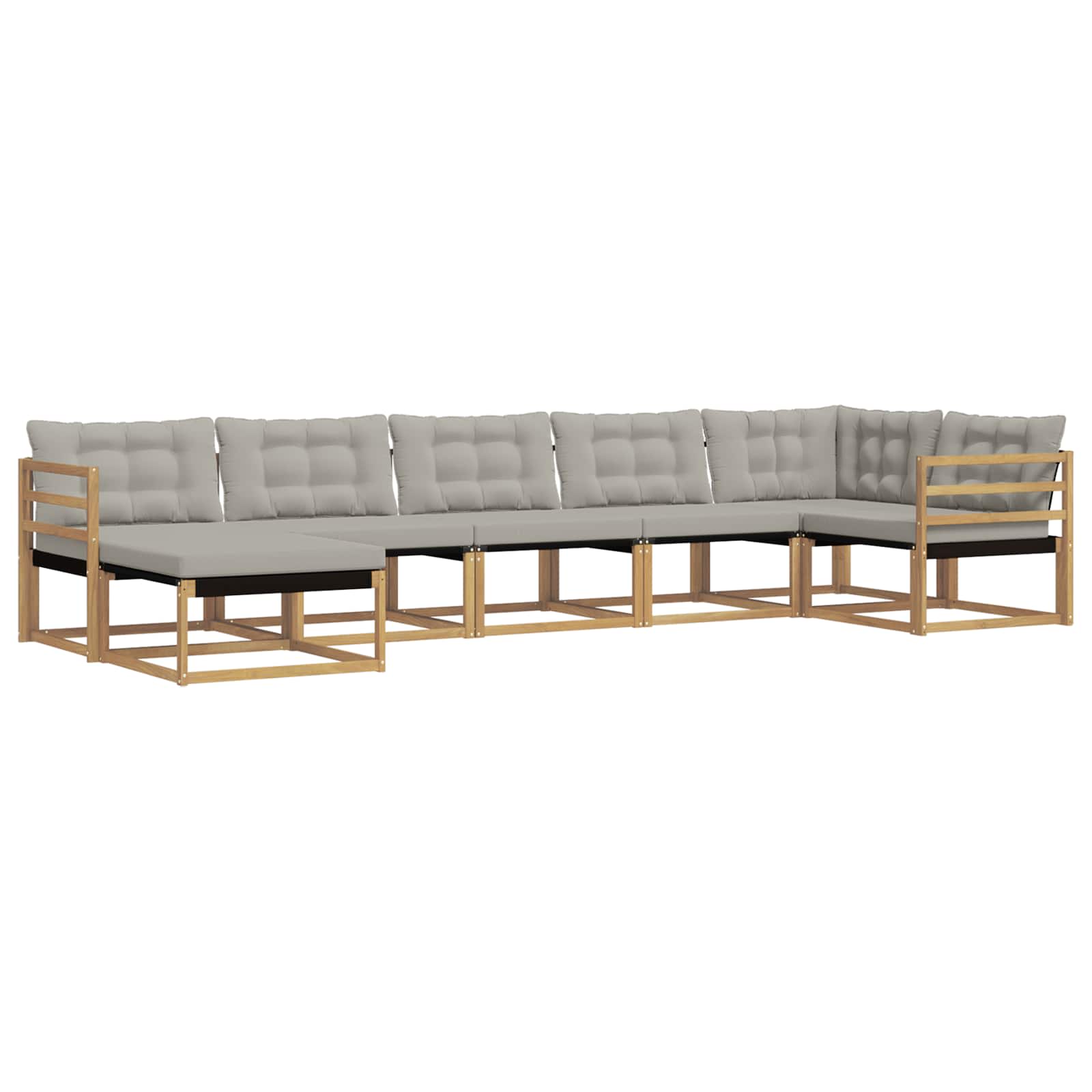 Set vanjskih sofa 7 pcs Bijela i svjetlosiva