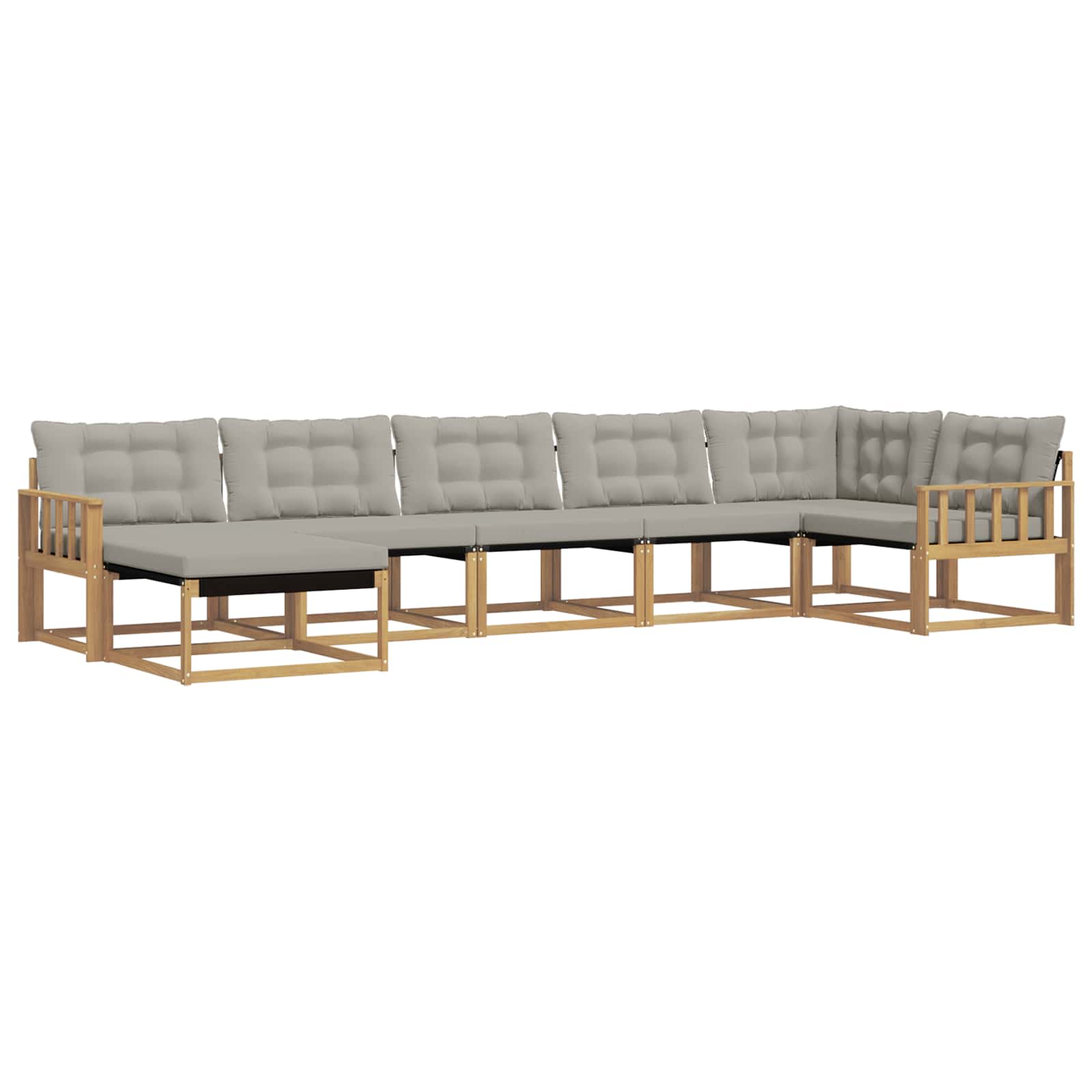 Set vanjskih sofa 7 pcs Bijela i svjetlosiva