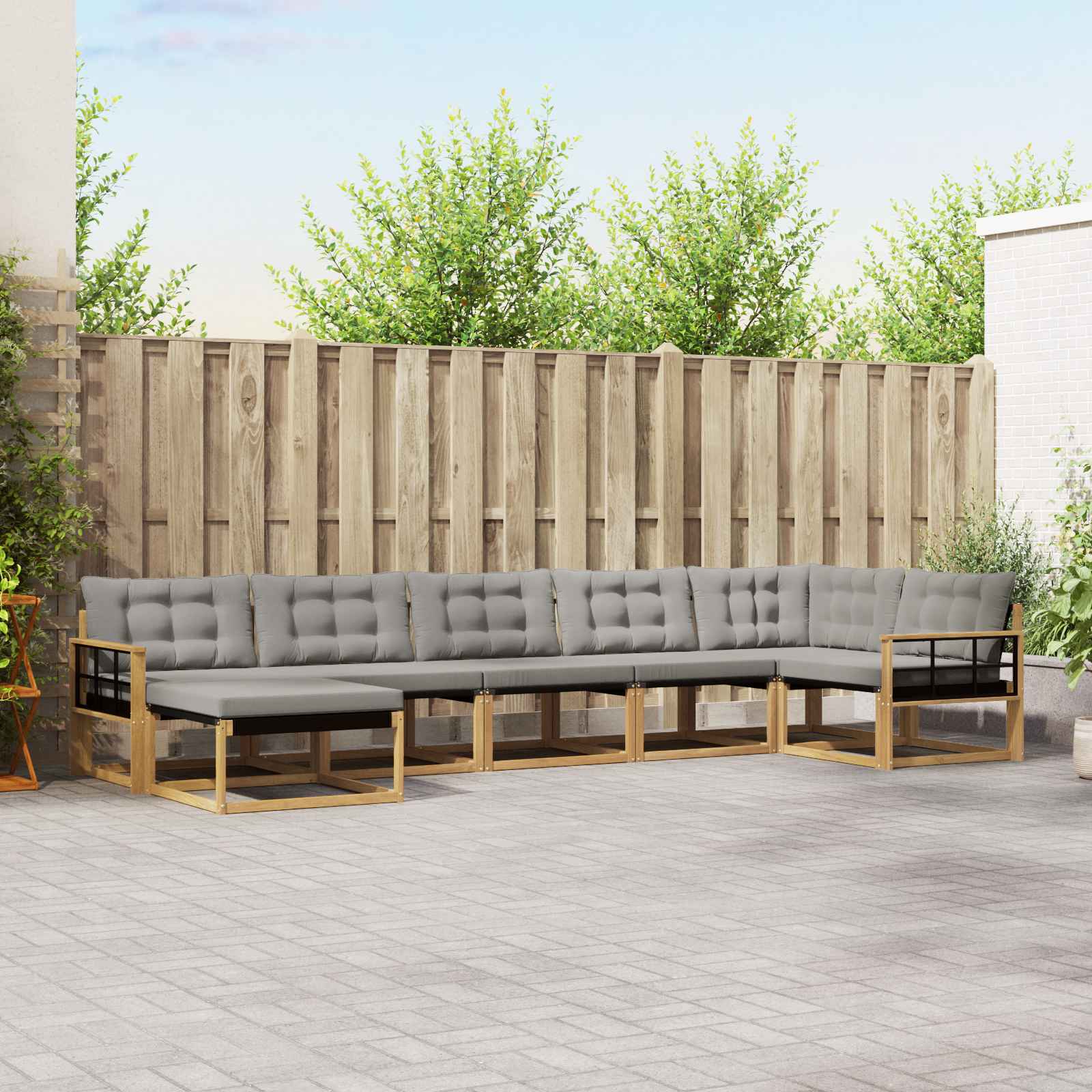 Set vanjskih sofa 7 pcs Bijela i svjetlosiva
