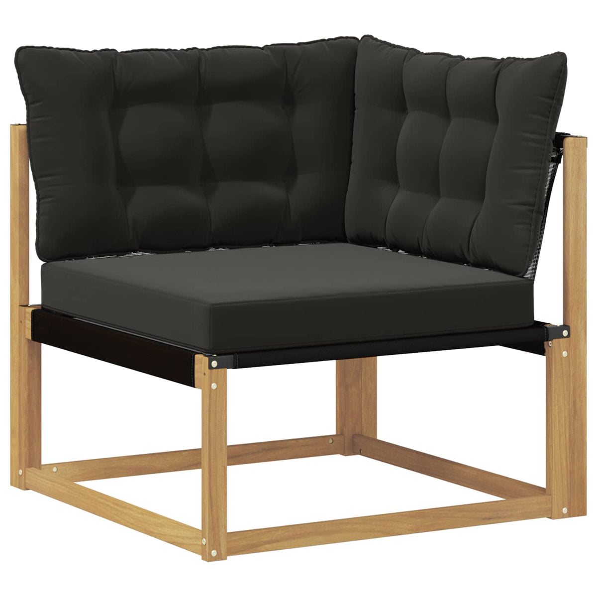 Set vanjskih sofa 8 kom. Bijela i crna Čvrsto drvo akacije