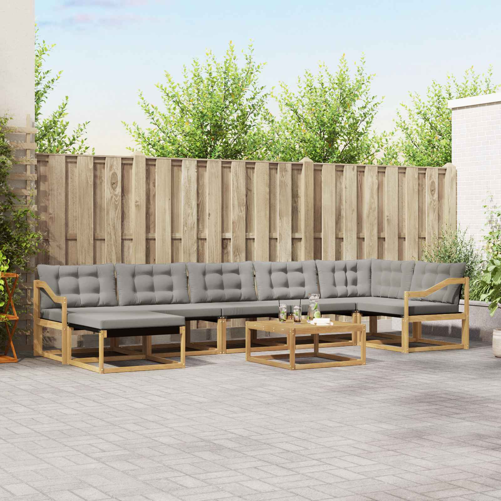 Set vanjskih sofa 8 pcs Bijela i svjetlosiva 79 x 79 x 37 cm