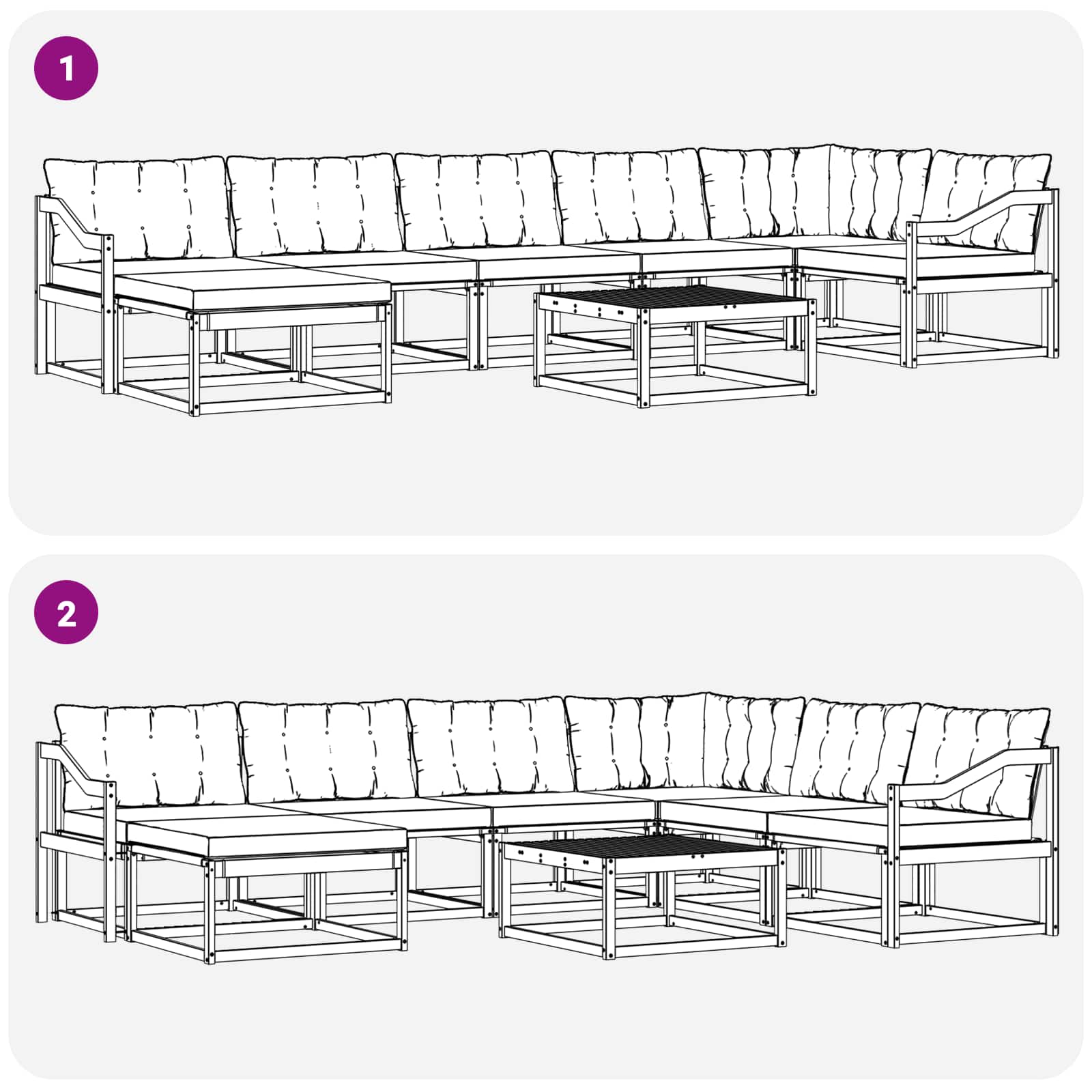 Set vanjskih sofa 8 pcs Bijela i bež 79 x 79 x 37 cm