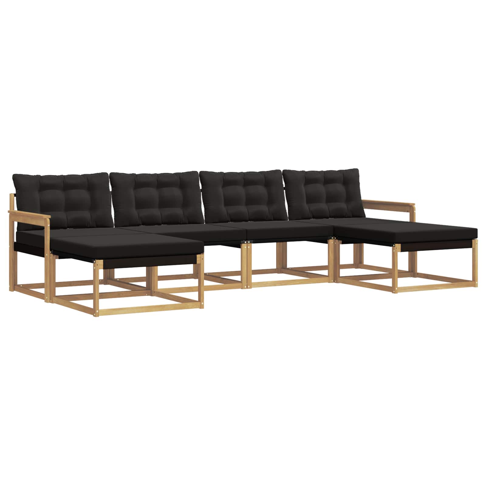 Set vanjskih sofa s jastukom 6 pcs Bijela i crna
