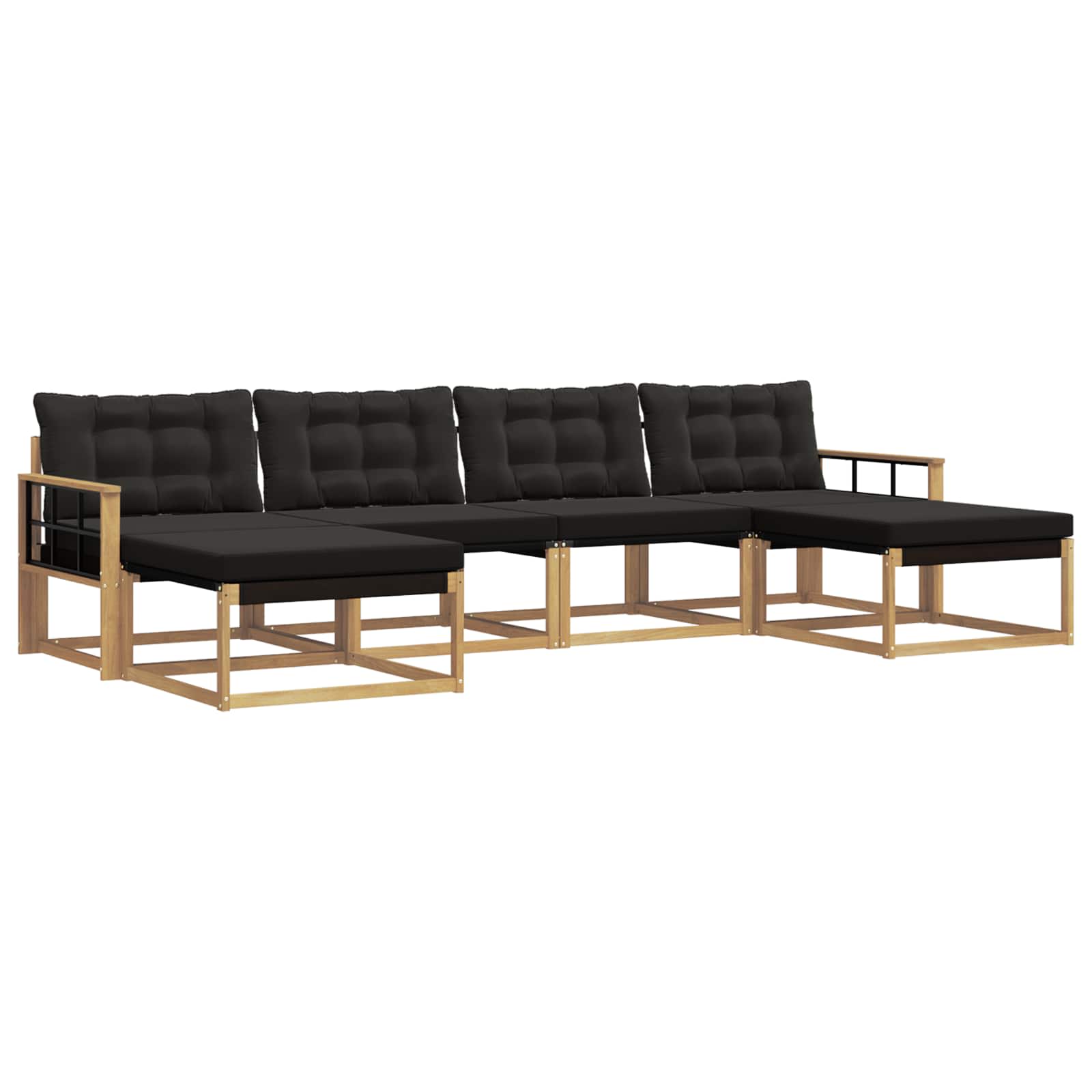 Set vanjskih sofa s jastukom 6 pcs Bijela i crna