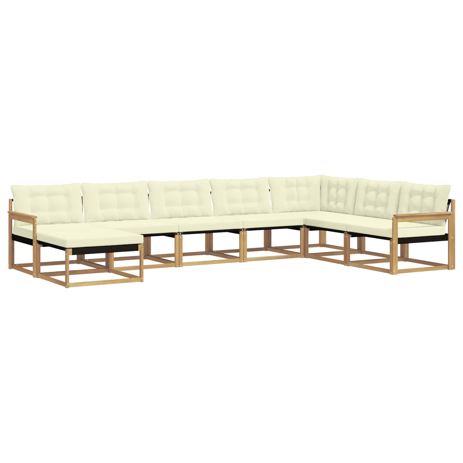 Set vanjskih sofa s jastukom 8 pcs Bijela i krem