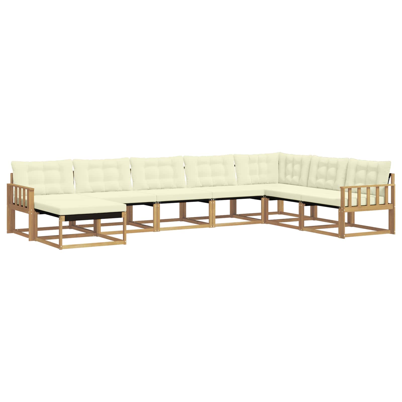 Set vanjskih sofa s jastukom 8 pcs Bijela i krem
