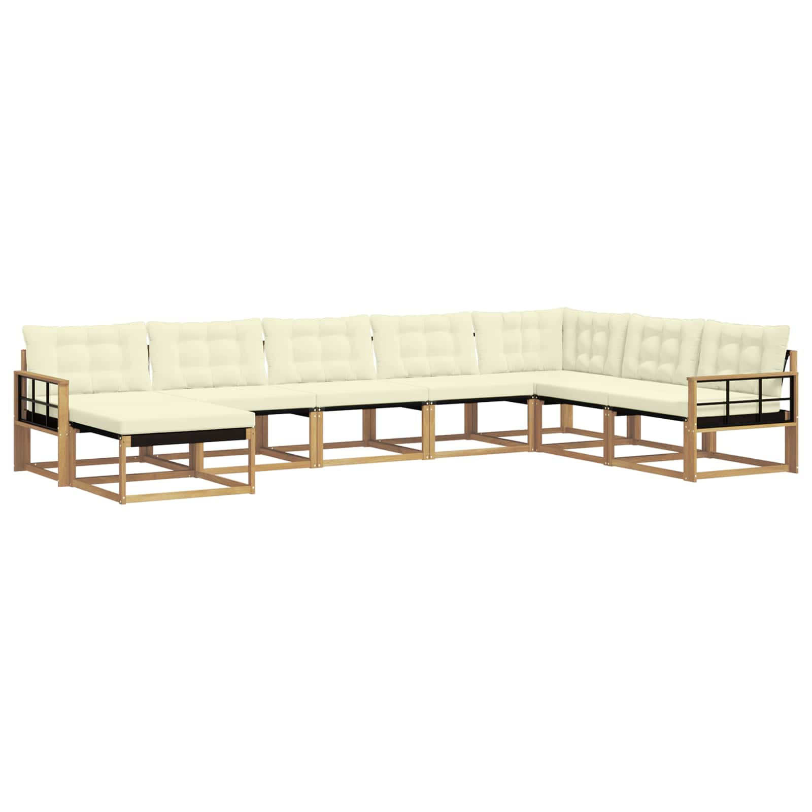 Set vanjskih sofa s jastukom 8 pcs Bijela i krem