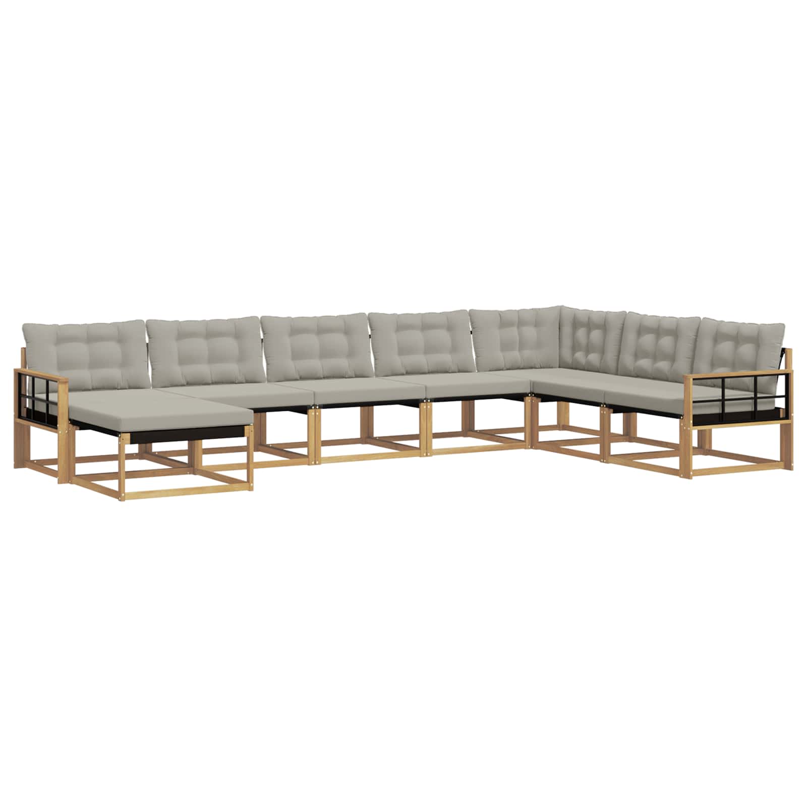 Set vanjskih sofa 8 pcs Bijela i svjetlosiva