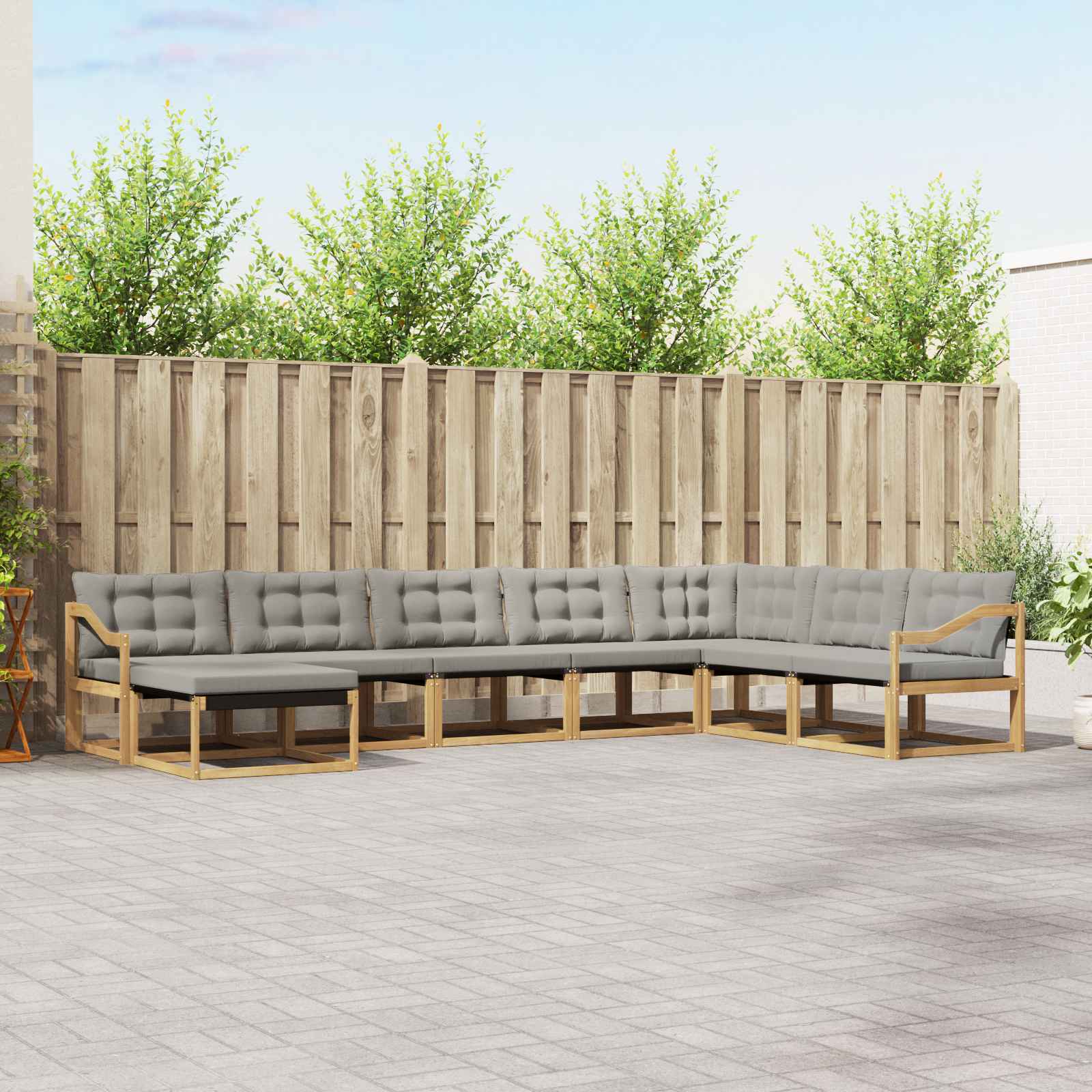 Set vanjskih sofa 8 pcs Bijela i svjetlosiva