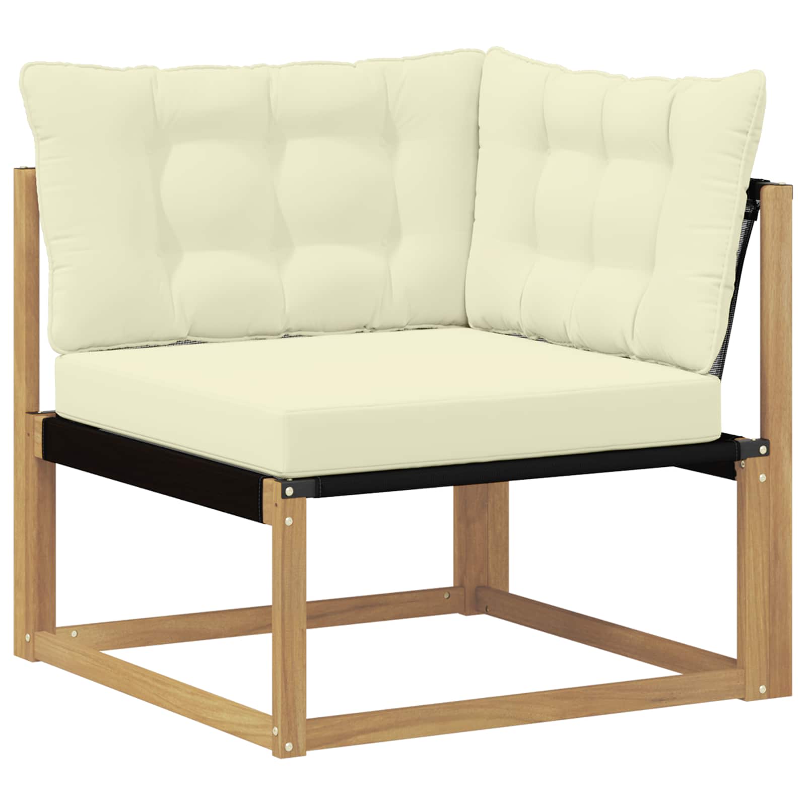 Set vanjskih sofa 9 pcs Bijela i krem Čvrsto drvo akacije
